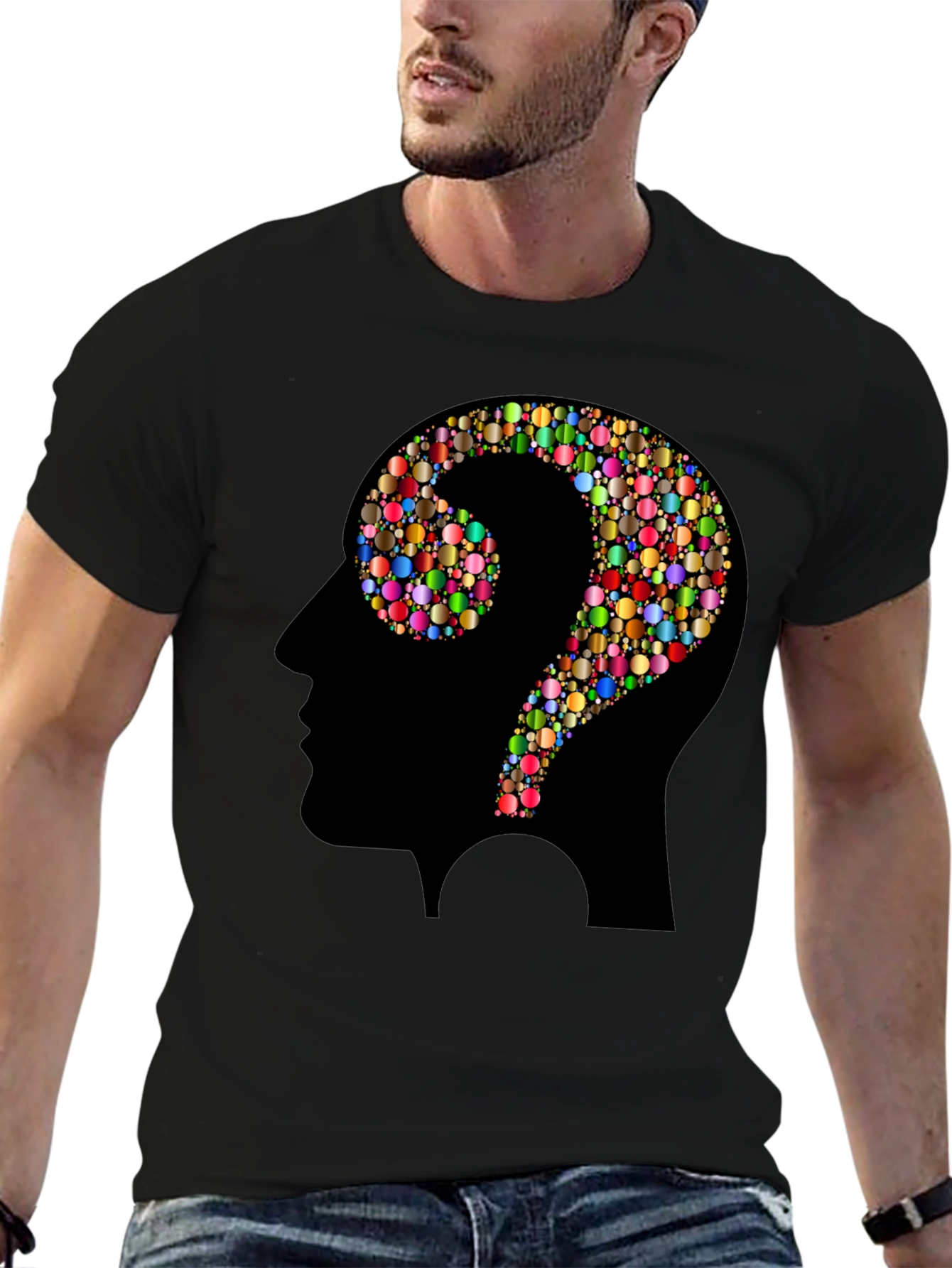 Black Question Mark Mind T-Shirt view 6