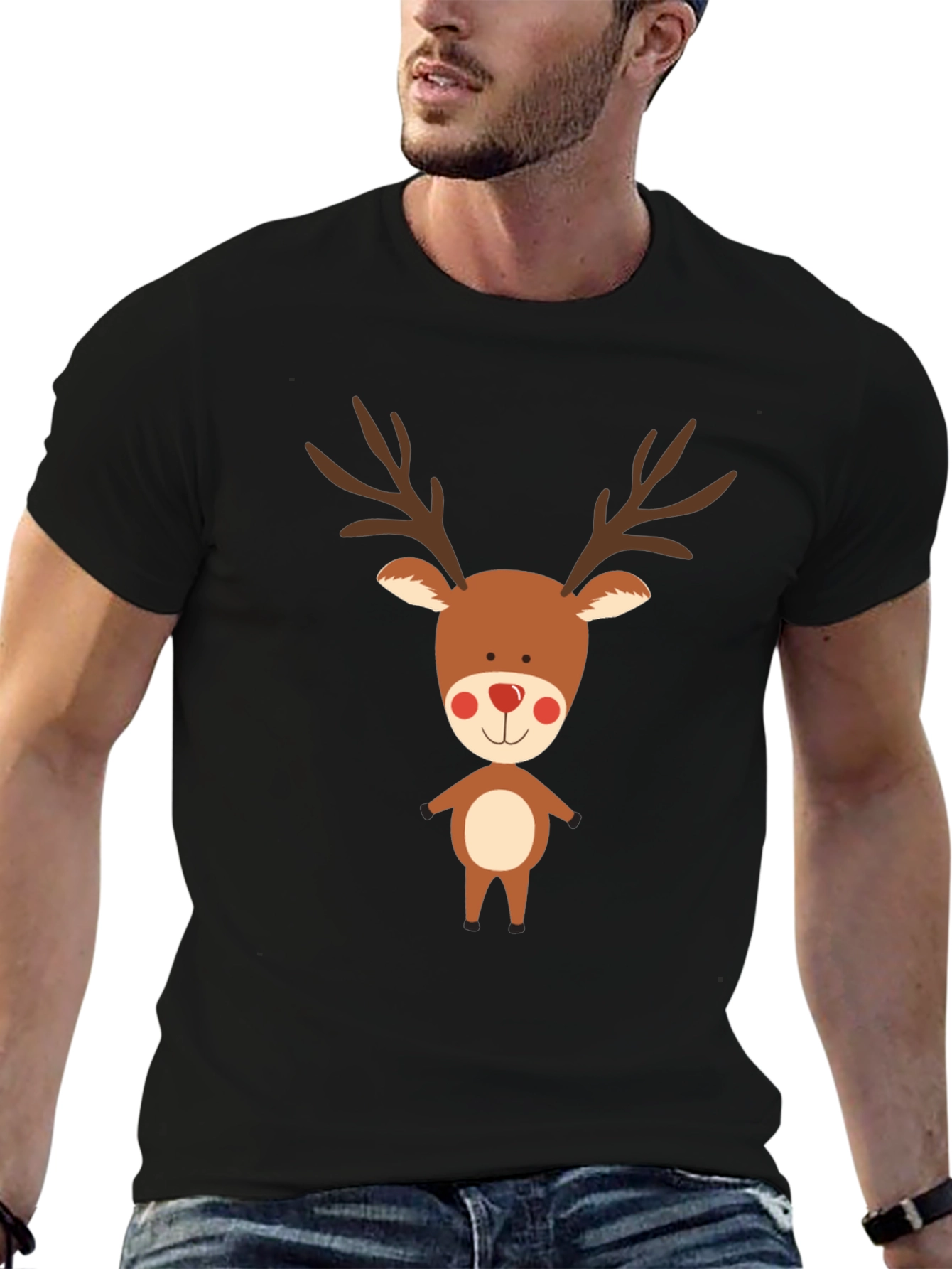 Black Reindeer Graphic Tee - Holiday Cheer view 6