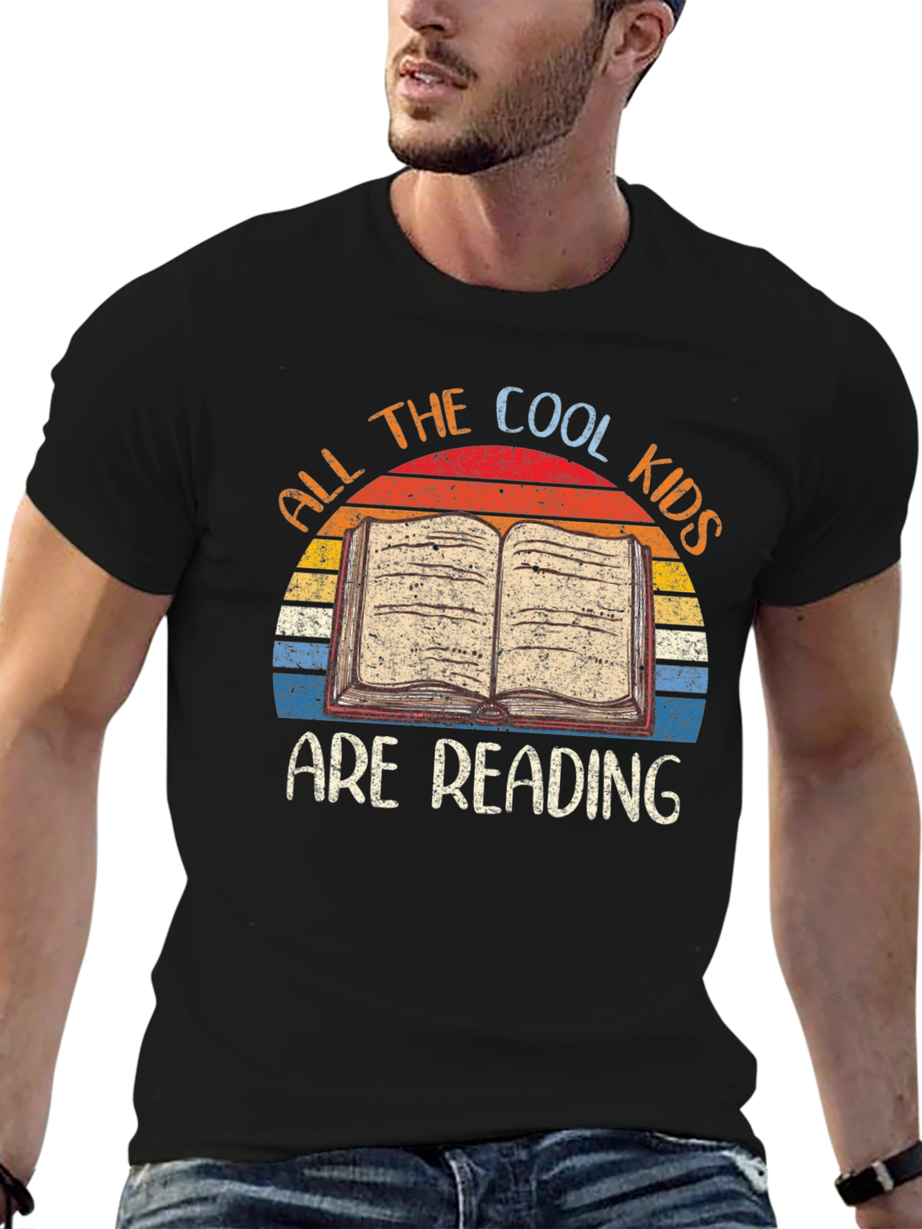 Black Cool Kids Reading T-Shirt view 6