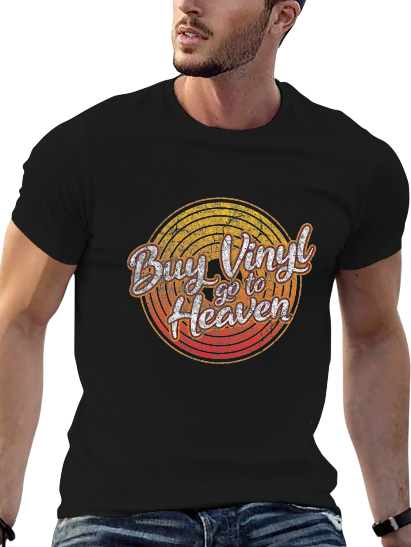 Black Buy Vinyl Go To Heaven Graphic Tee view 6