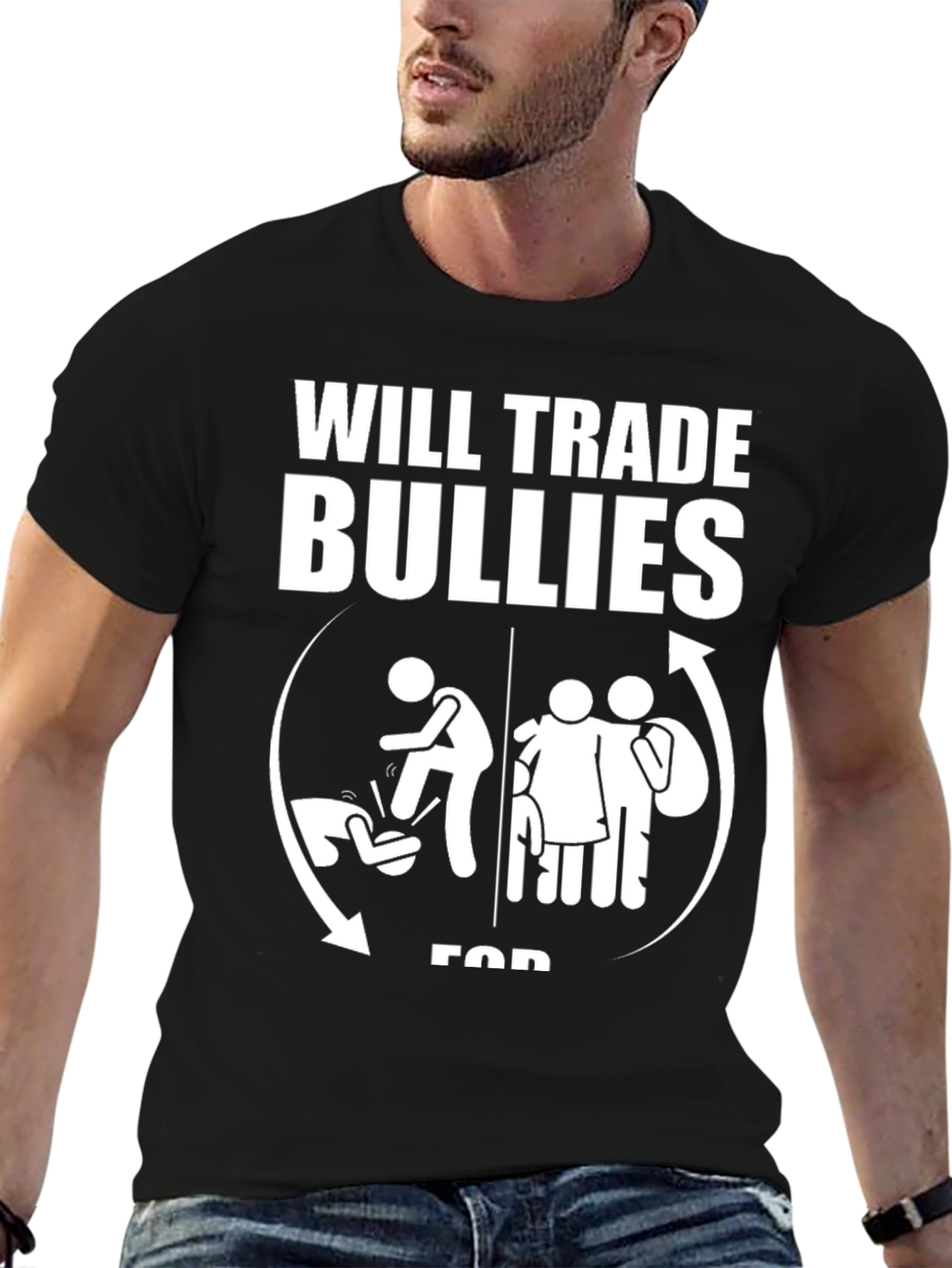 Black Will Trade Bullies for Grandparents Graphic T-Shirt view 6
