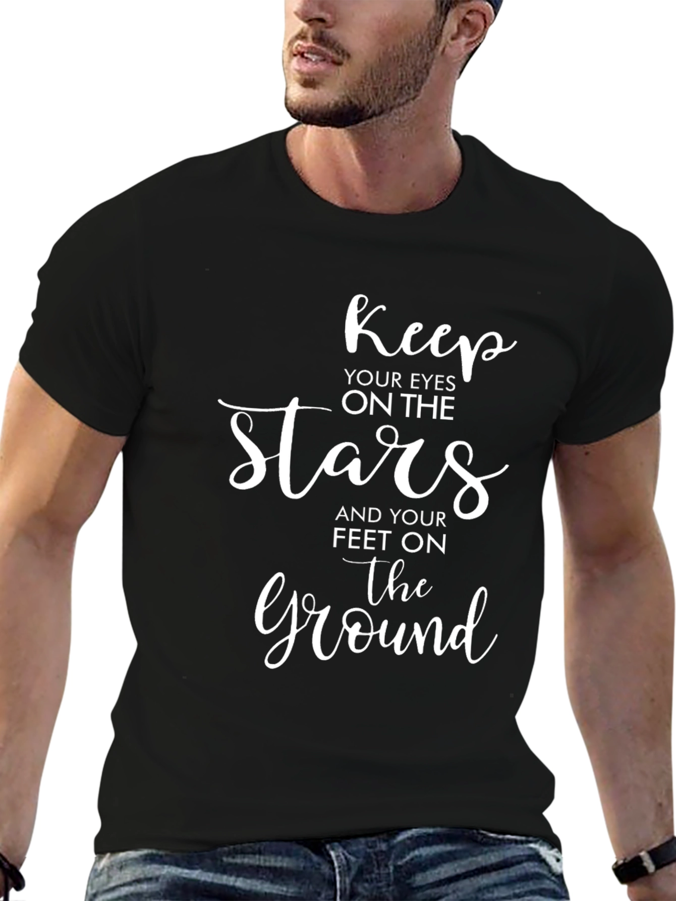 Black Keep Your Eyes On The Stars Graphic T-Shirt view 6