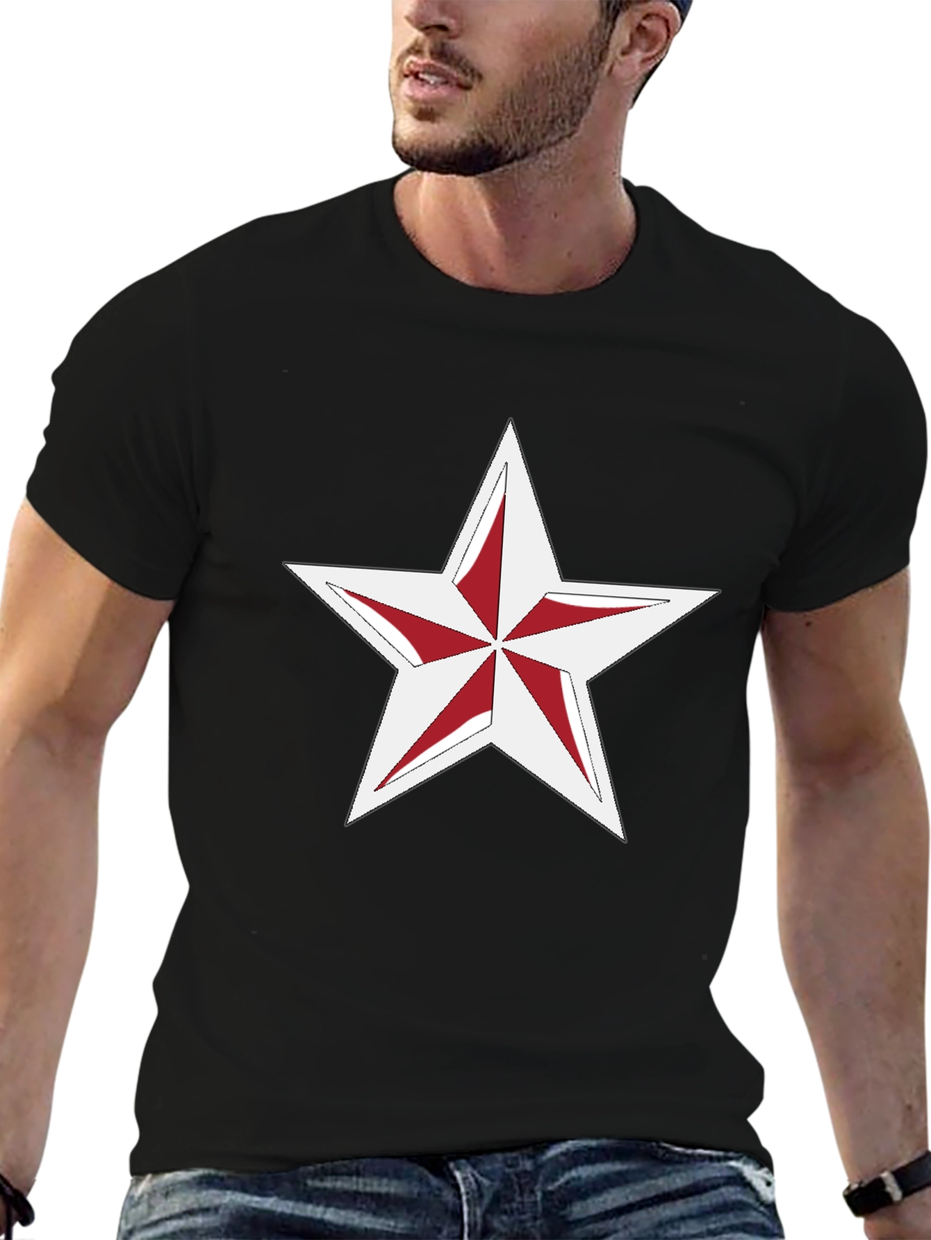 Black Nautical Star Graphic Tee - Classic Black view 6