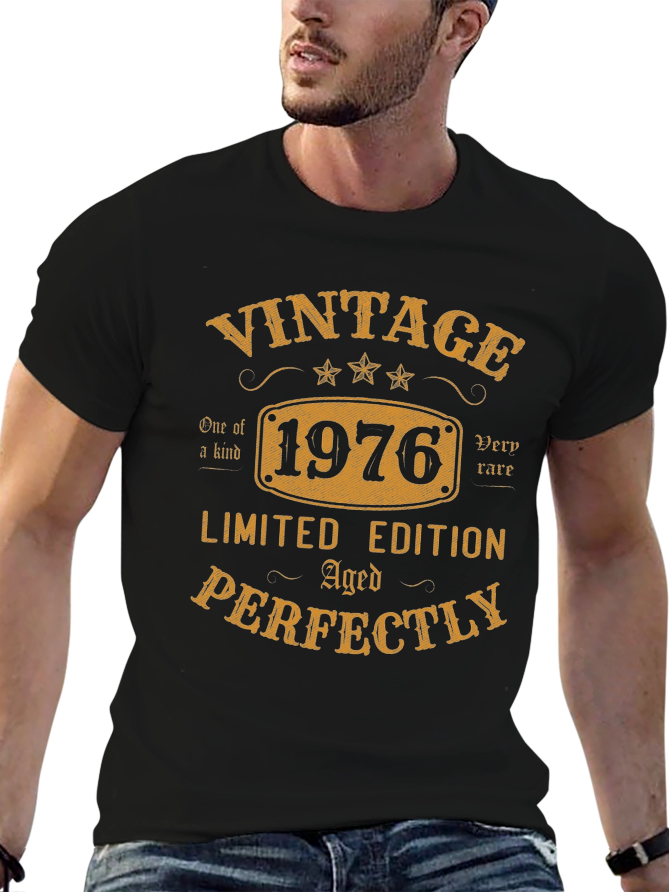 Black Vintage 1976 Limited Edition Aged Perfectly T-Shirt view 6