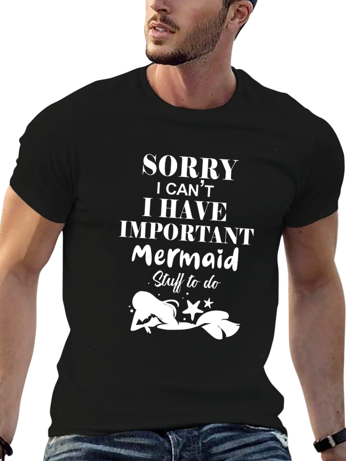 Black Mermaid Stuff T-Shirt - Funny Novelty Tee view 6