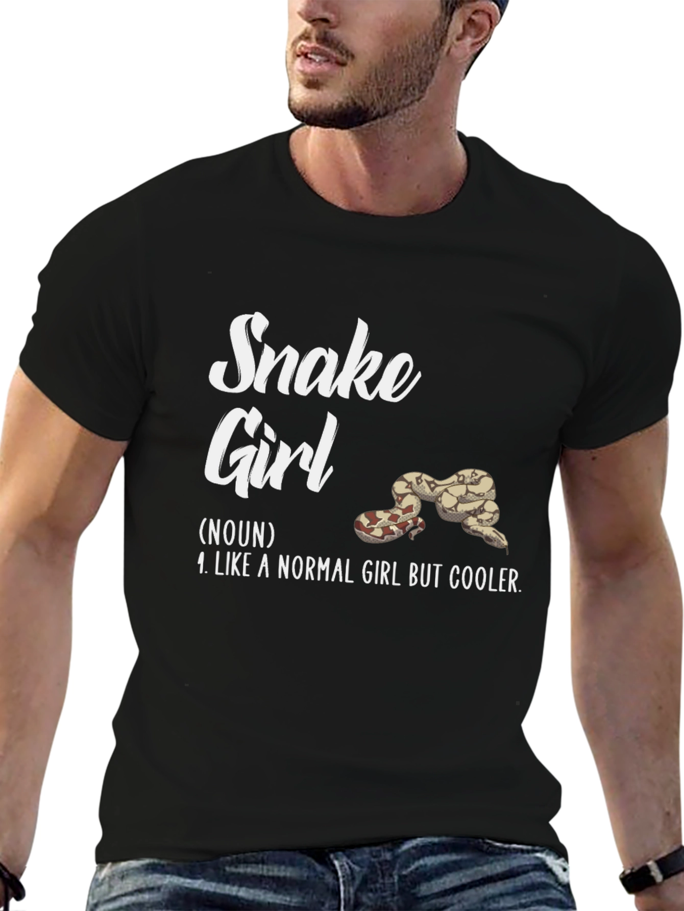 Black Snake Girl T-Shirt - Reptile Lover Tee view 6