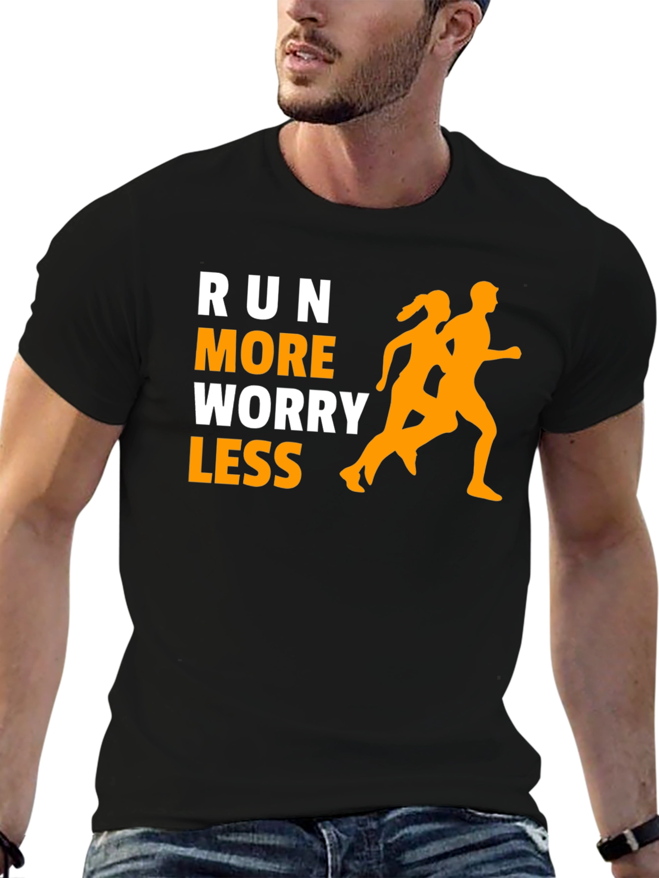 Run More Worry Less T-Shirt - Fitness Motivation - 6