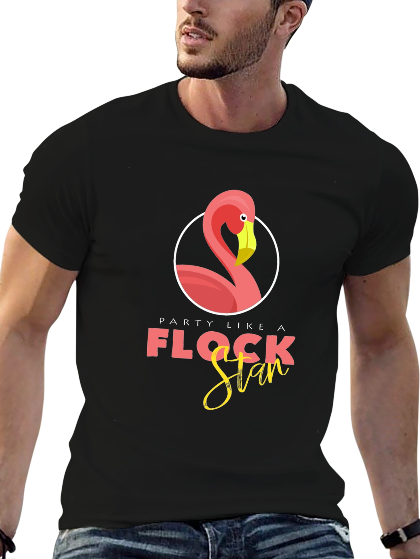Black Party Like a Flock Star T-Shirt view 6