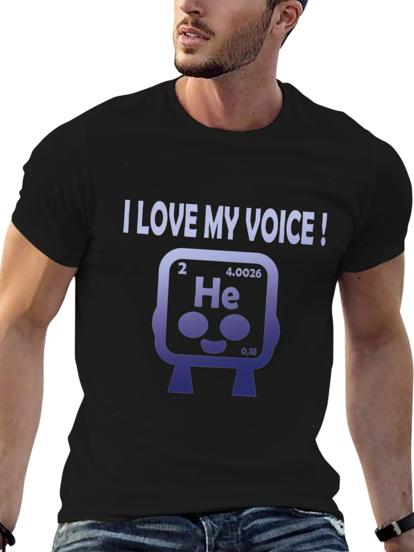 Black I Love My Voice Helium Element T-Shirt view 6