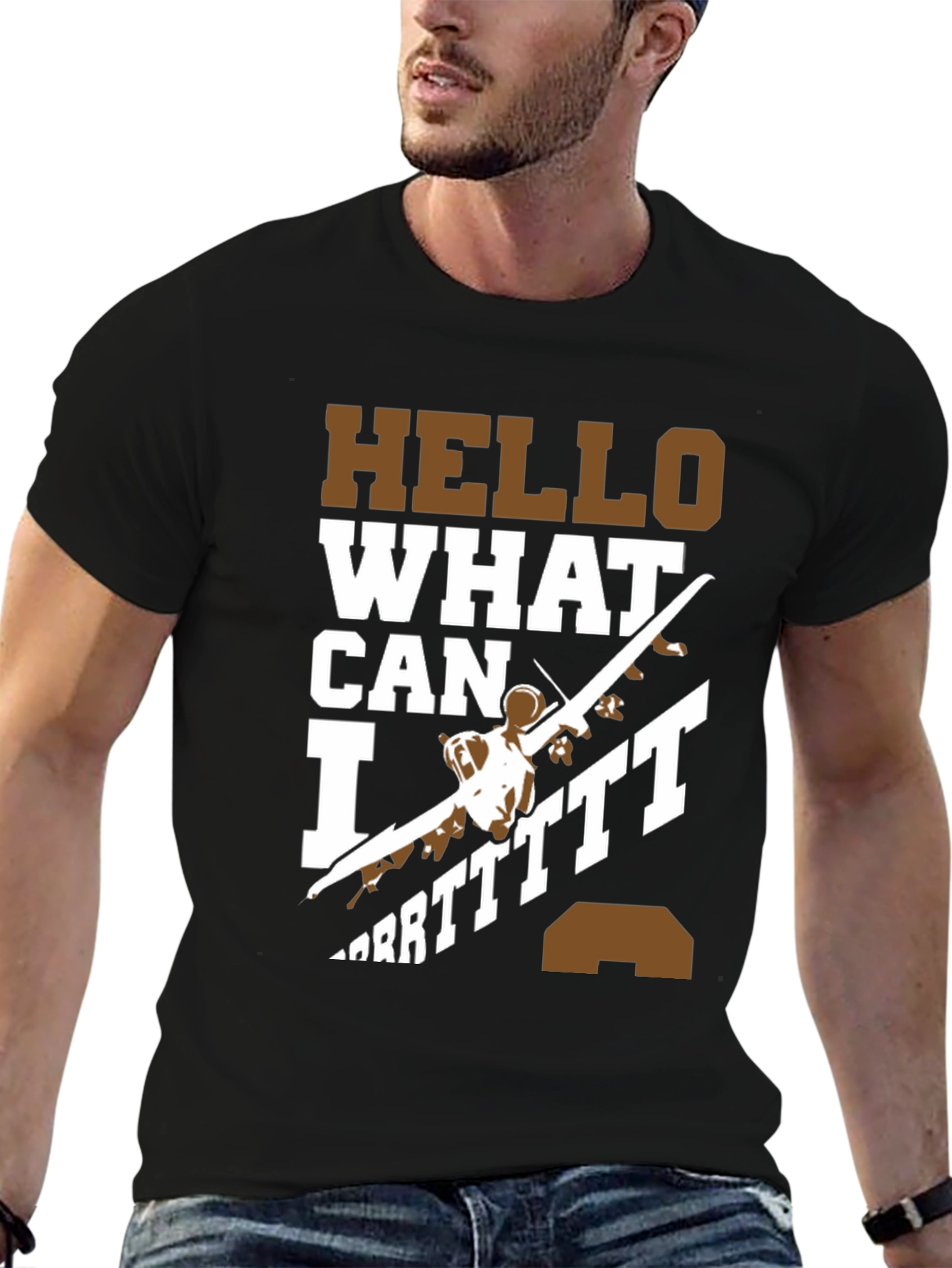 Black Hello What Can I Do T-Shirt view 6