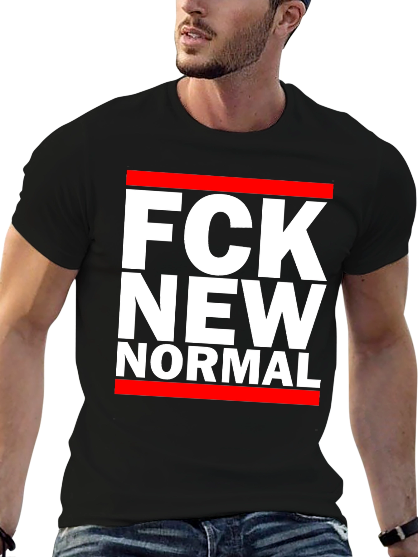 Black FCK New Normal T-Shirt - Bold Statement Tee view 6