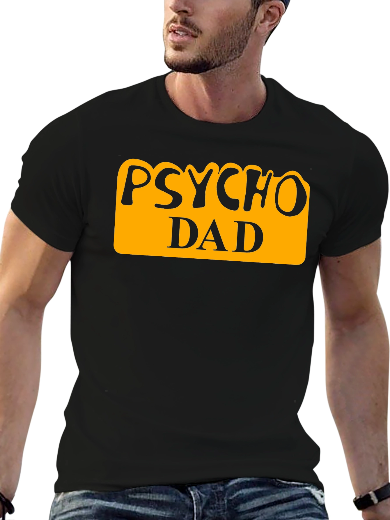 Black Psycho Dad Graphic Tee - Funny Father's Day Shirt view 6