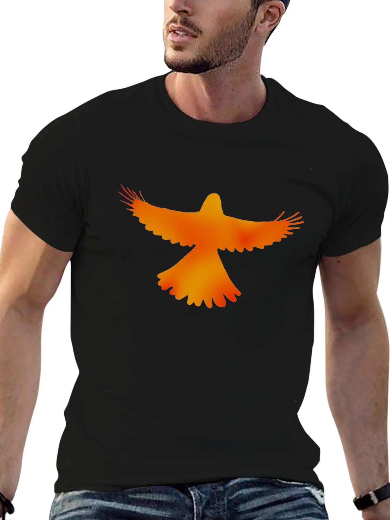 Black Phoenix Rising Graphic T-Shirt view 6