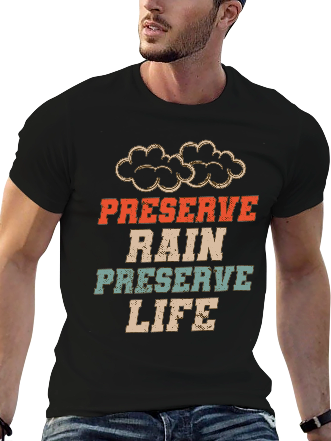 Black Preserve Rain, Preserve Life Graphic Tee view 6