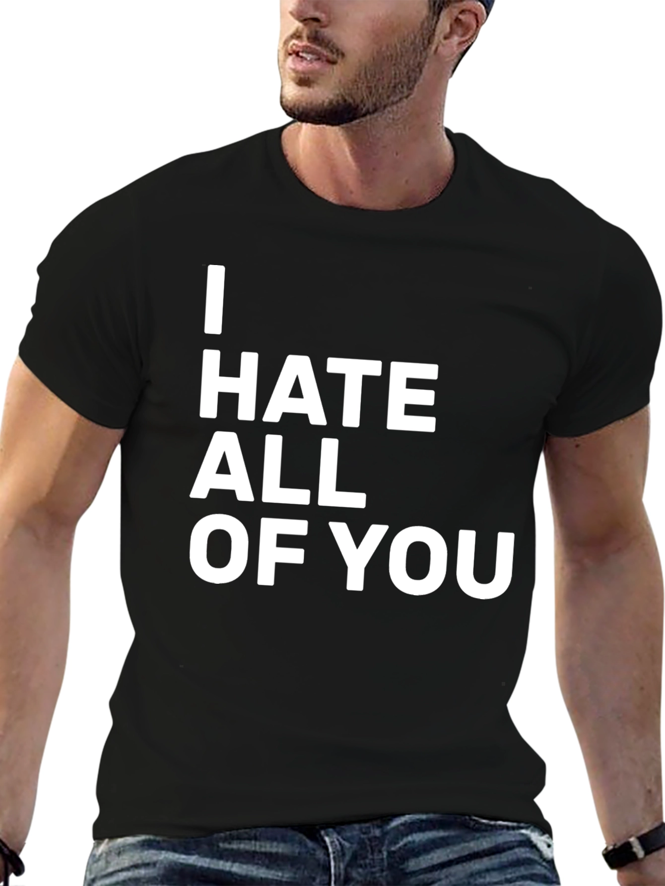 Black I Hate All Of You Graphic T-Shirt - Black view 6