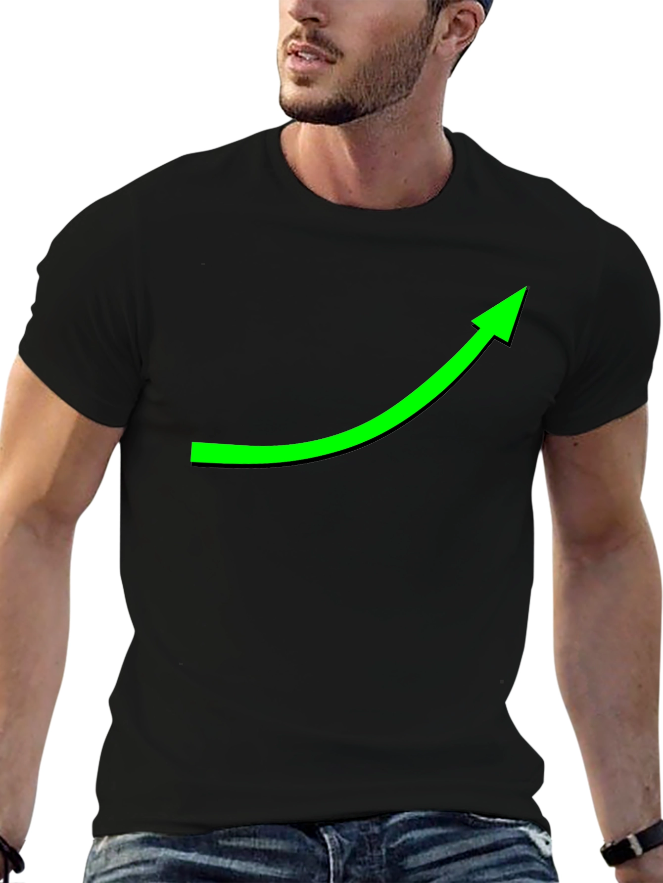 Black Upward Trend Tee - Black T-Shirt view 6