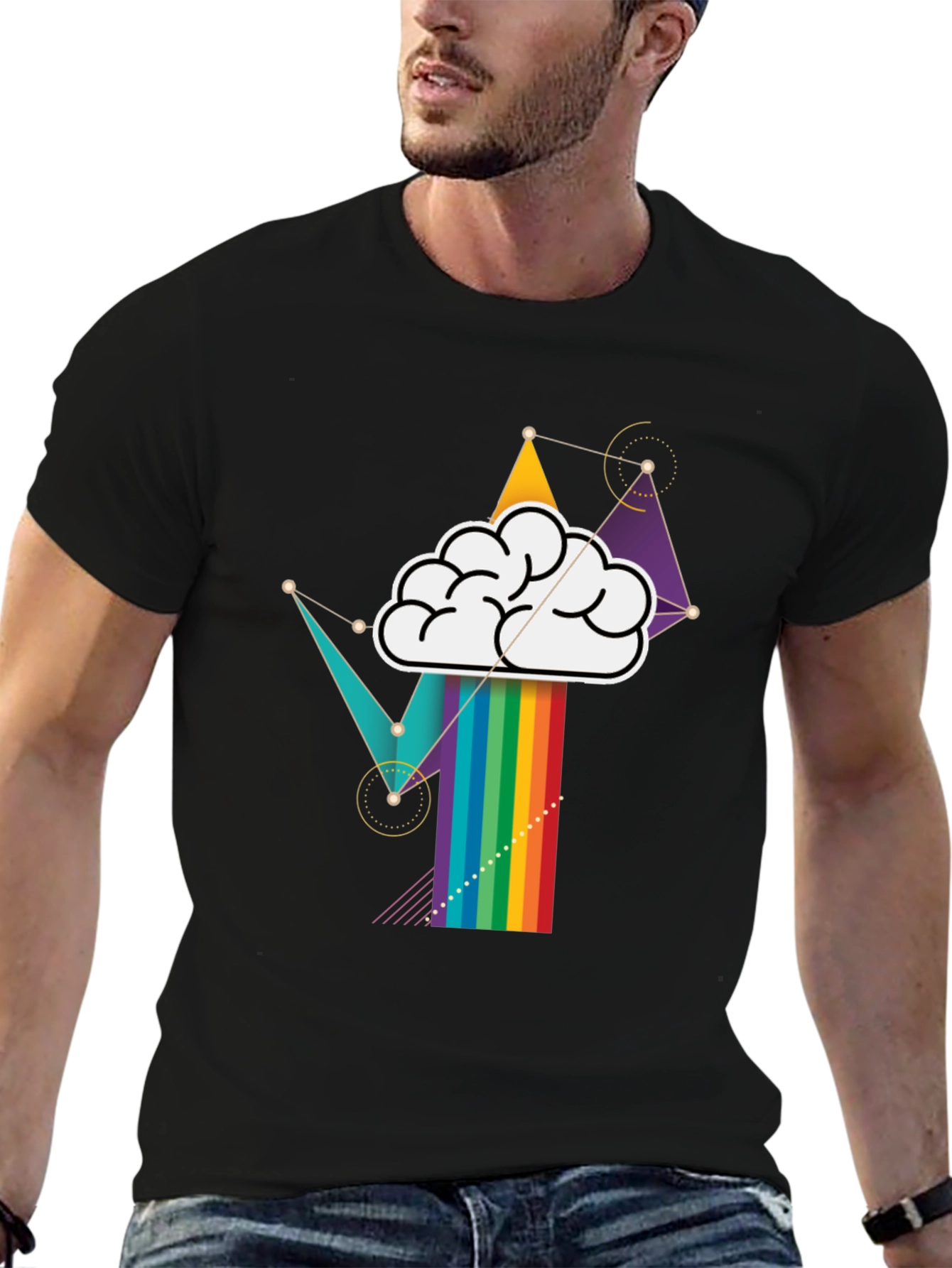 Black Brainstorm Rainbow T-Shirt view 6
