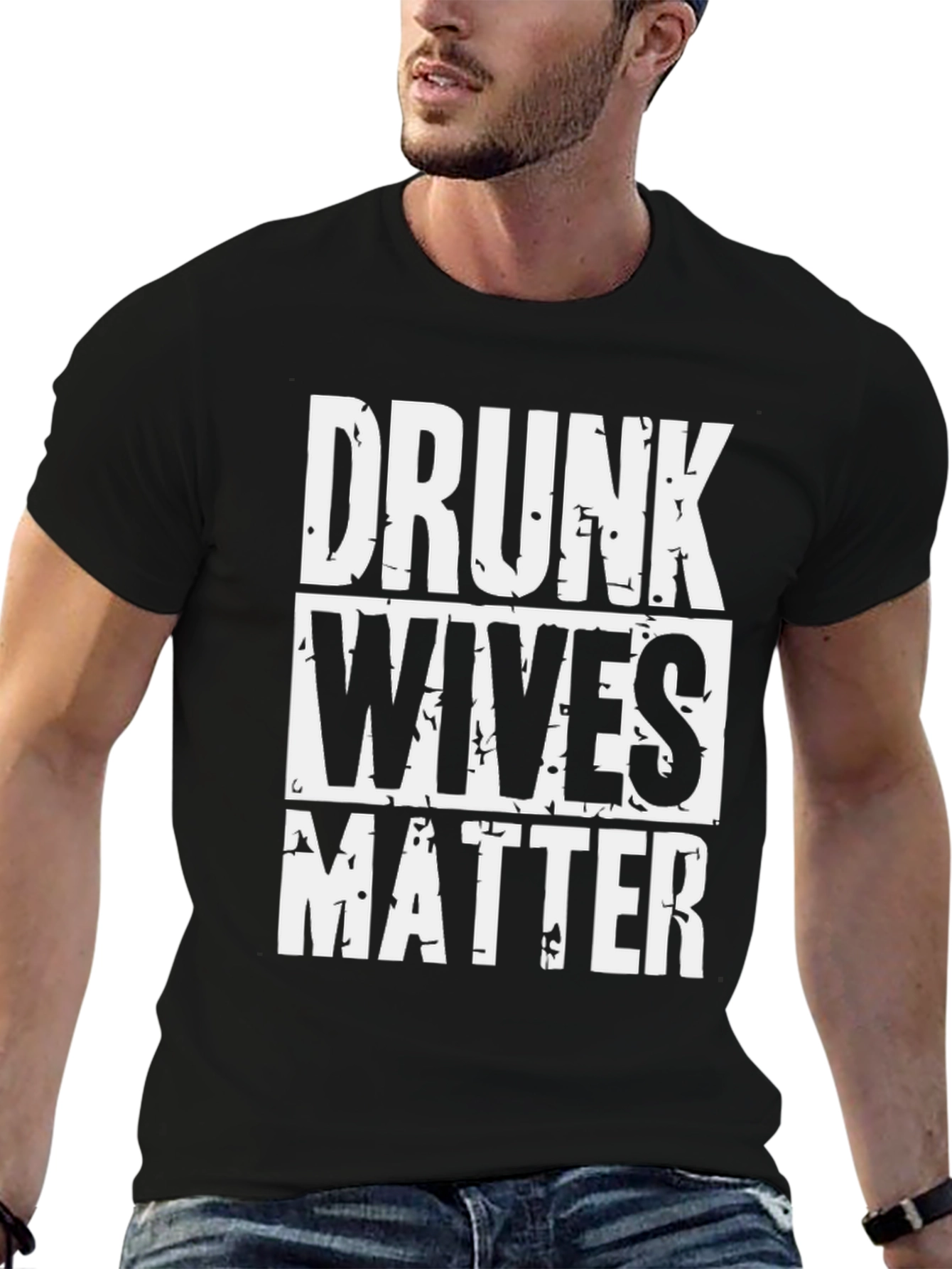 Black Drunk Wives Matter Graphic T-Shirt view 6