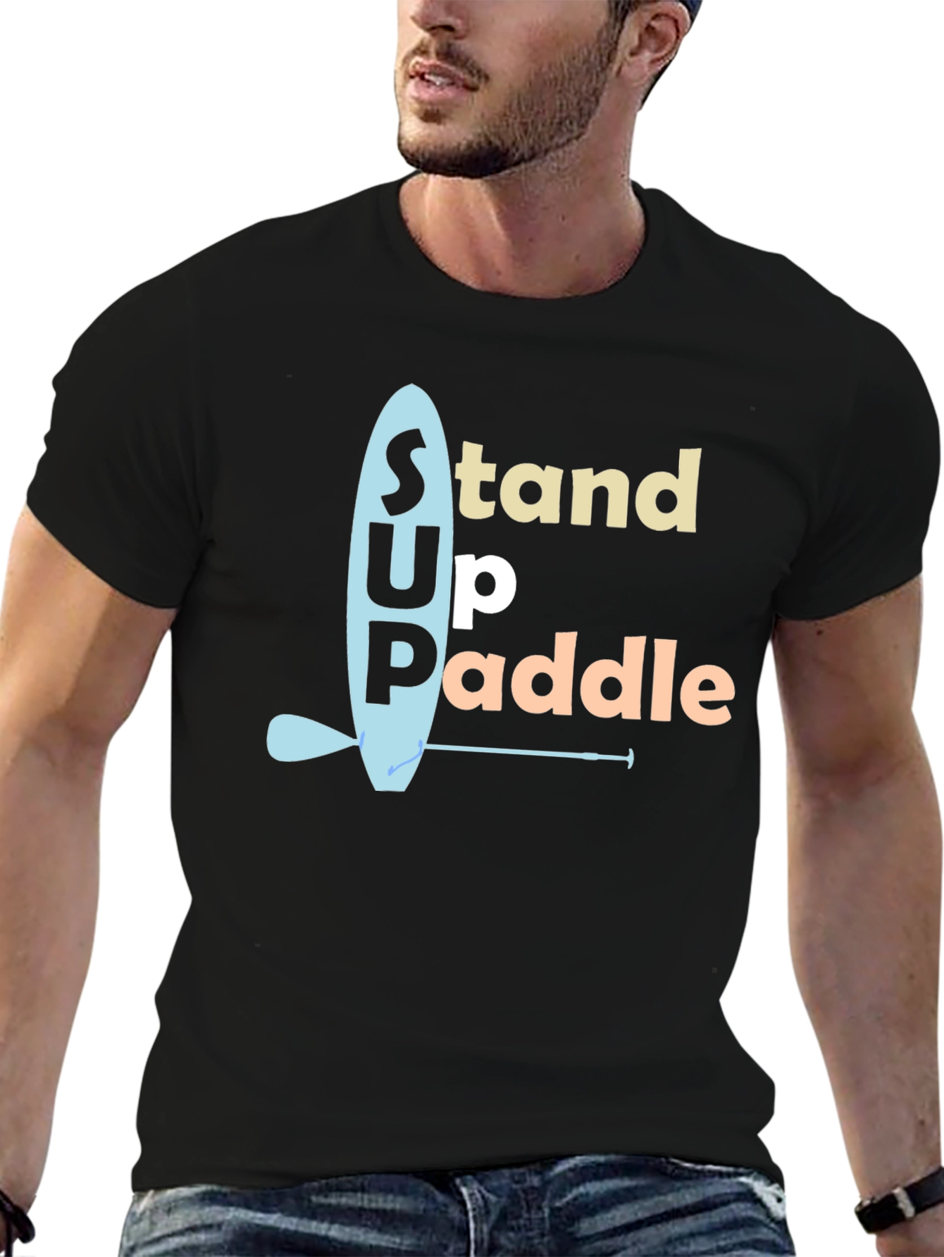 Black Stand Up Paddle Graphic Tee - Black view 6