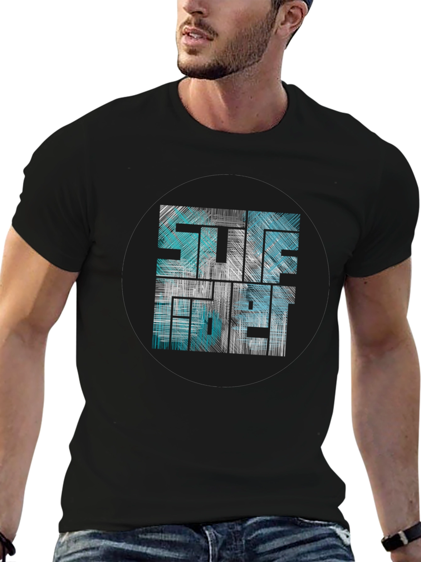 Black Stylish Graphic Tee - Surf Vibes view 6
