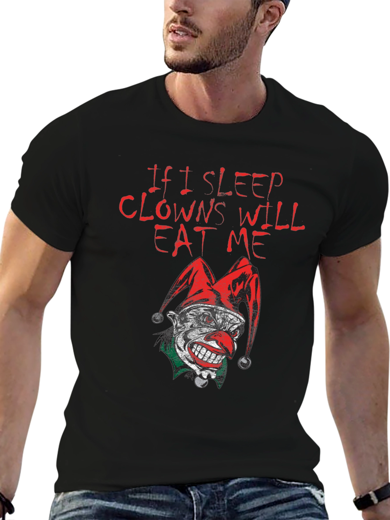 Black If I Sleep Clowns Will Eat Me Graphic T-Shirt view 6