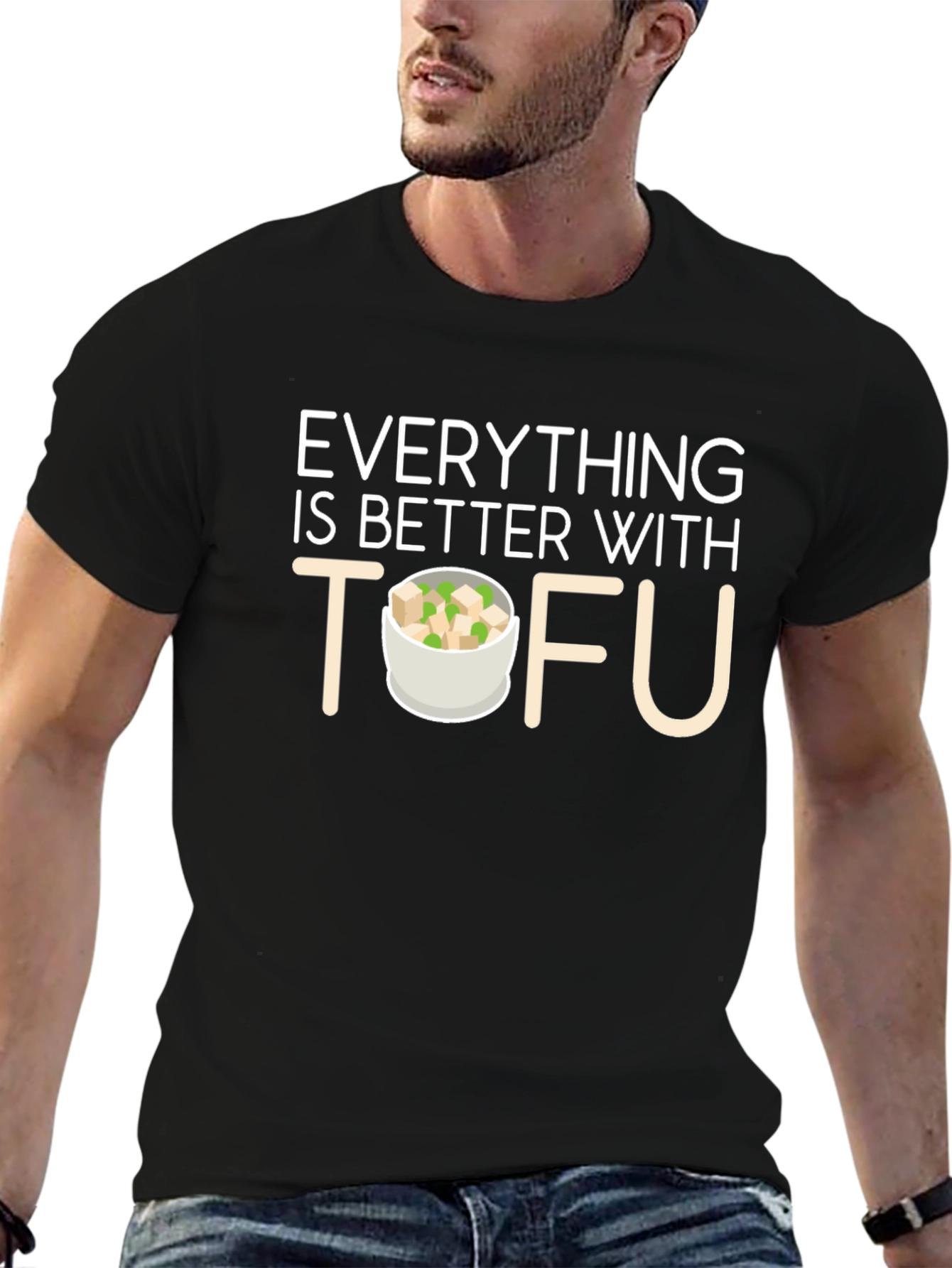 Black Everything is Better with Tofu T-Shirt view 6