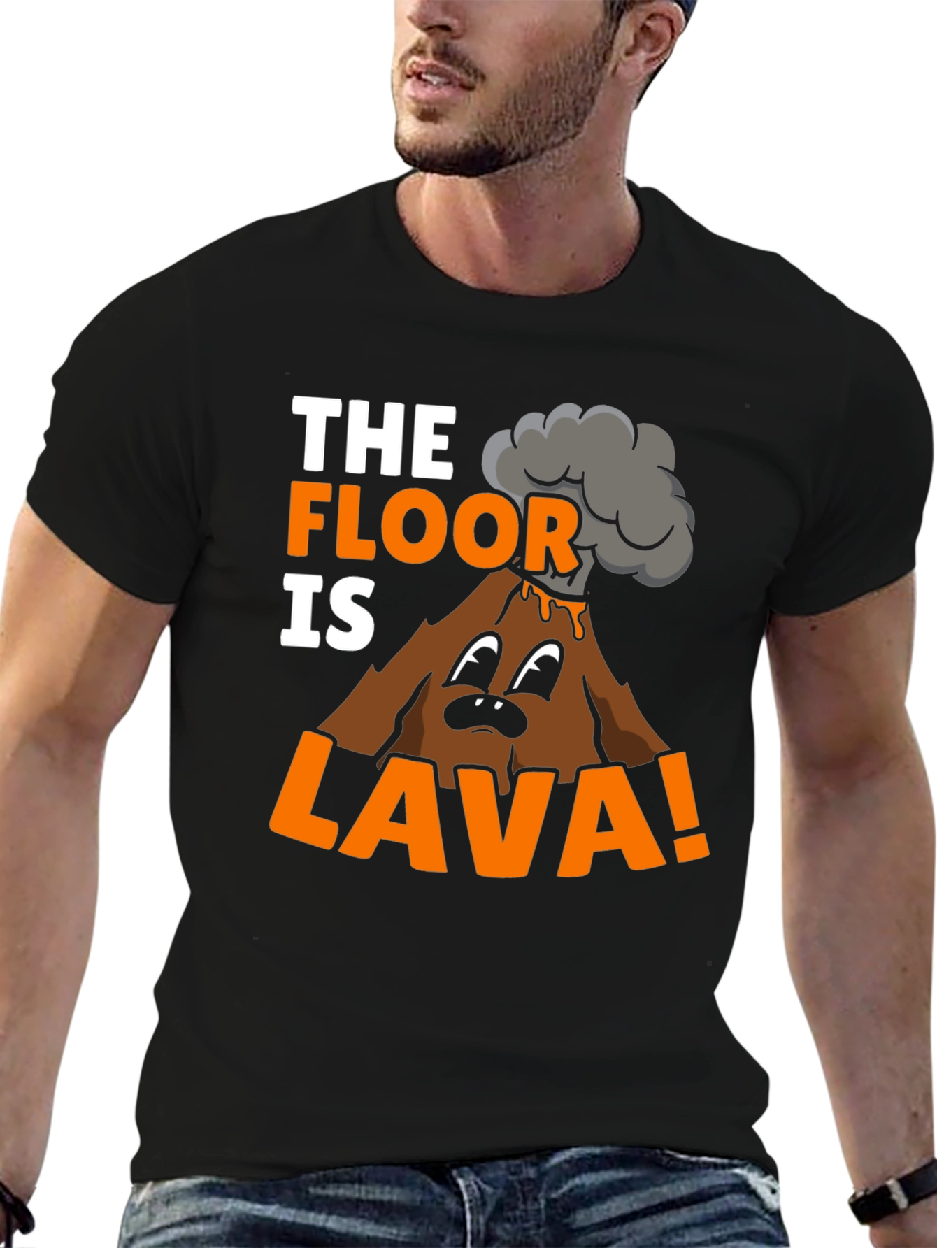 Black The Floor Is Lava Graphic T-Shirt view 6