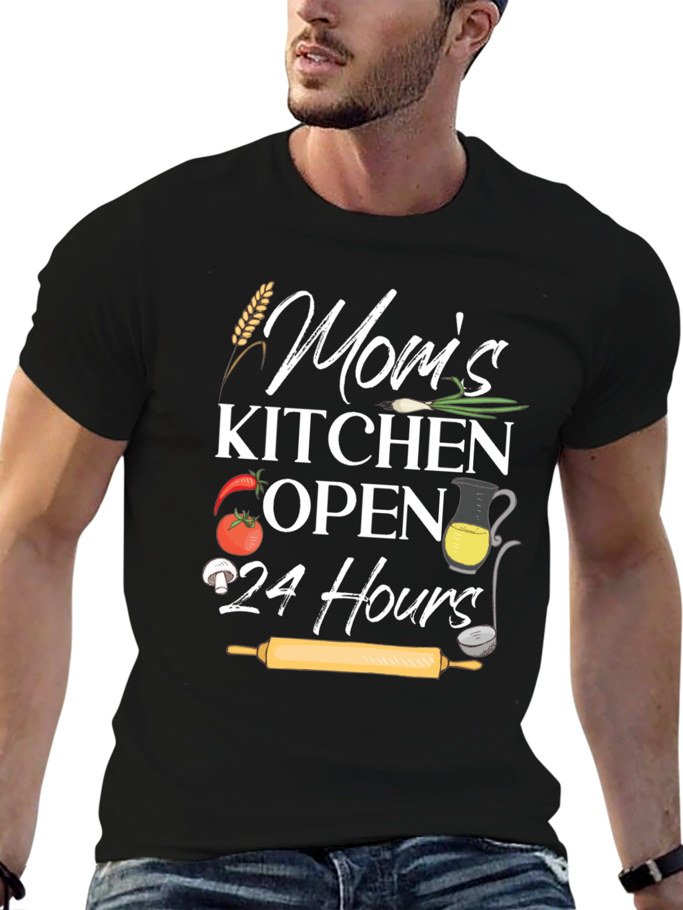 Black Mom's Kitchen Open 24 Hours Graphic Tee view 6
