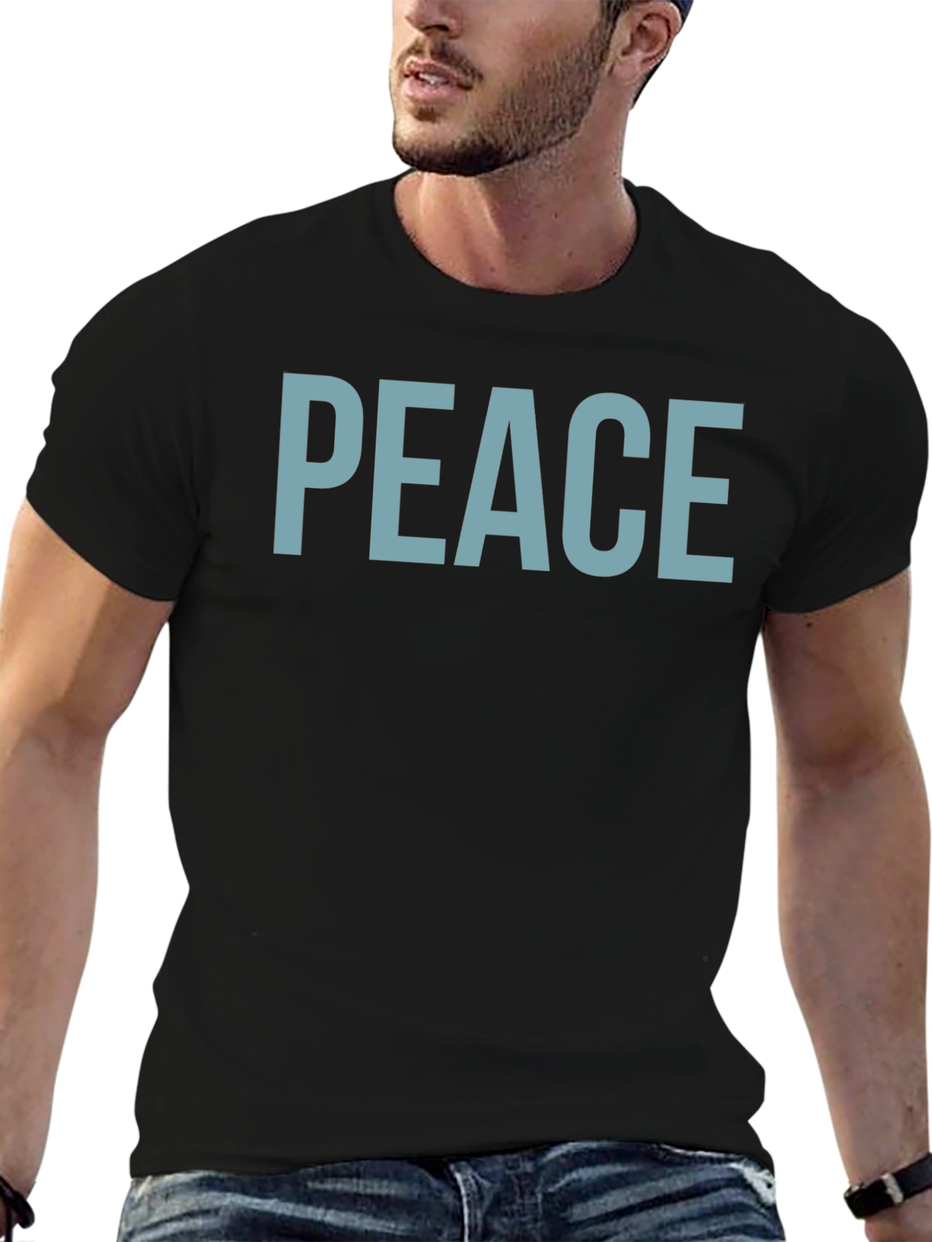 Black Peace Graphic Tee - Soft Cotton Comfort view 6