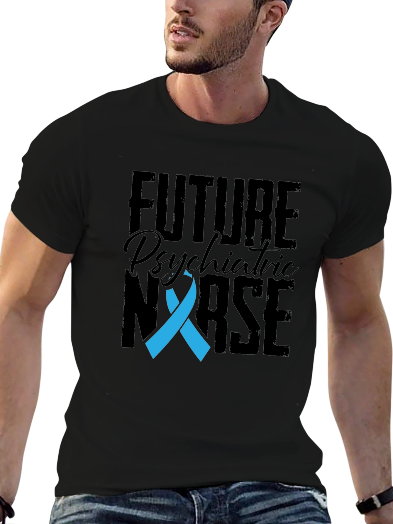 Black Future Psychiatric Nurse T-Shirt view 6