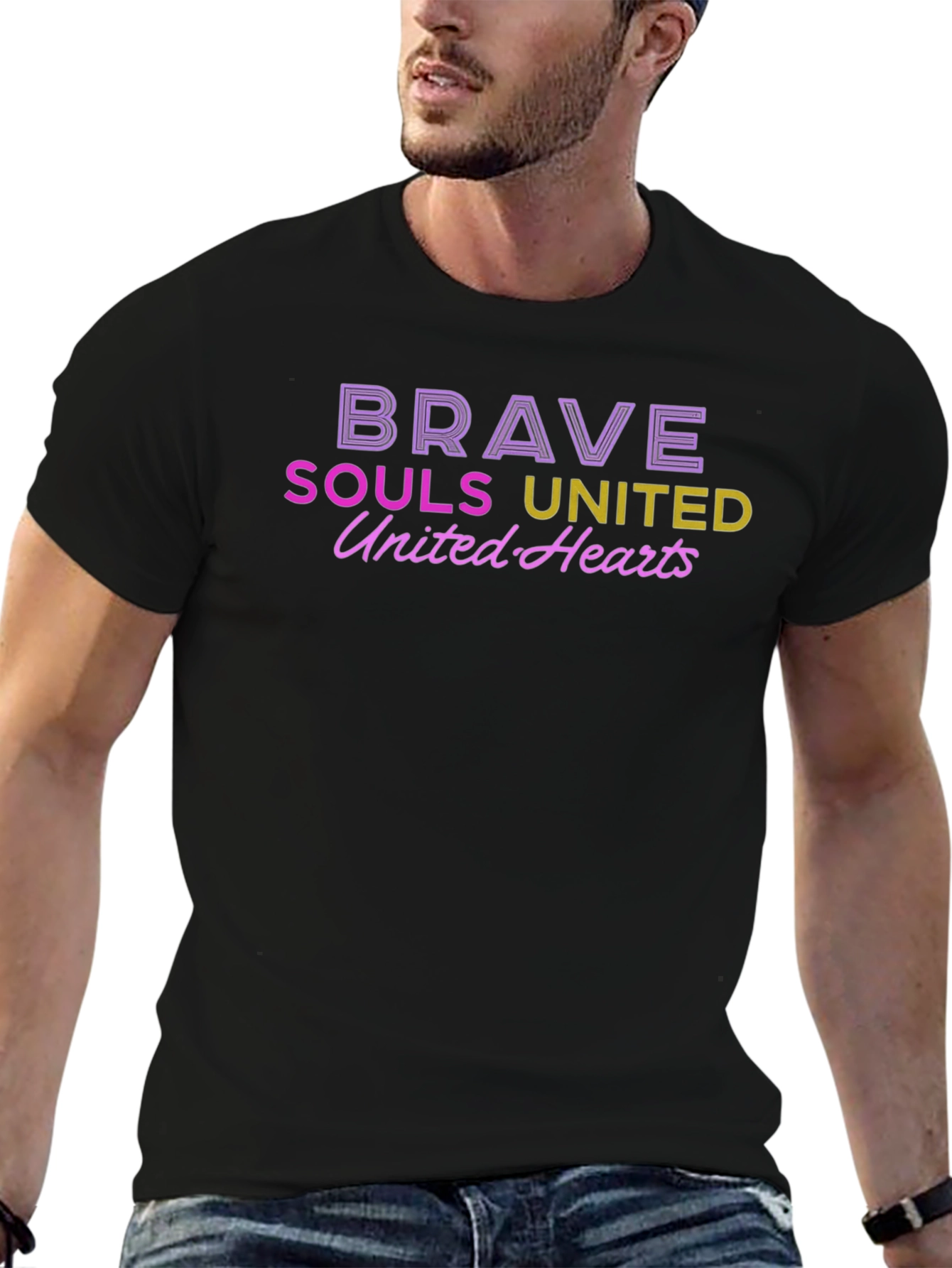 Black Brave Souls United Graphic T-Shirt - Black view 6