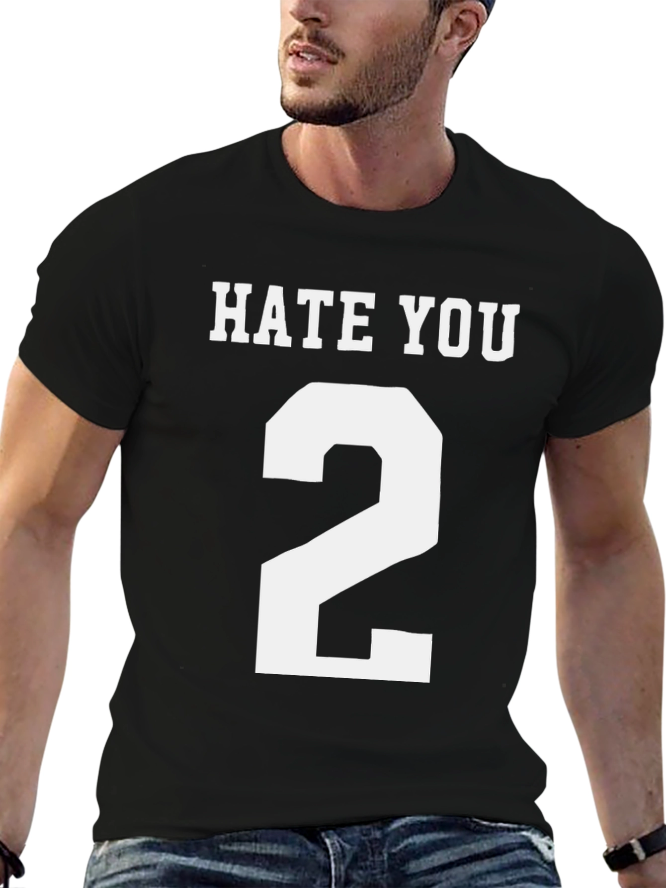 Black Hate You 2 T-Shirt - Funny Novelty Tee view 6