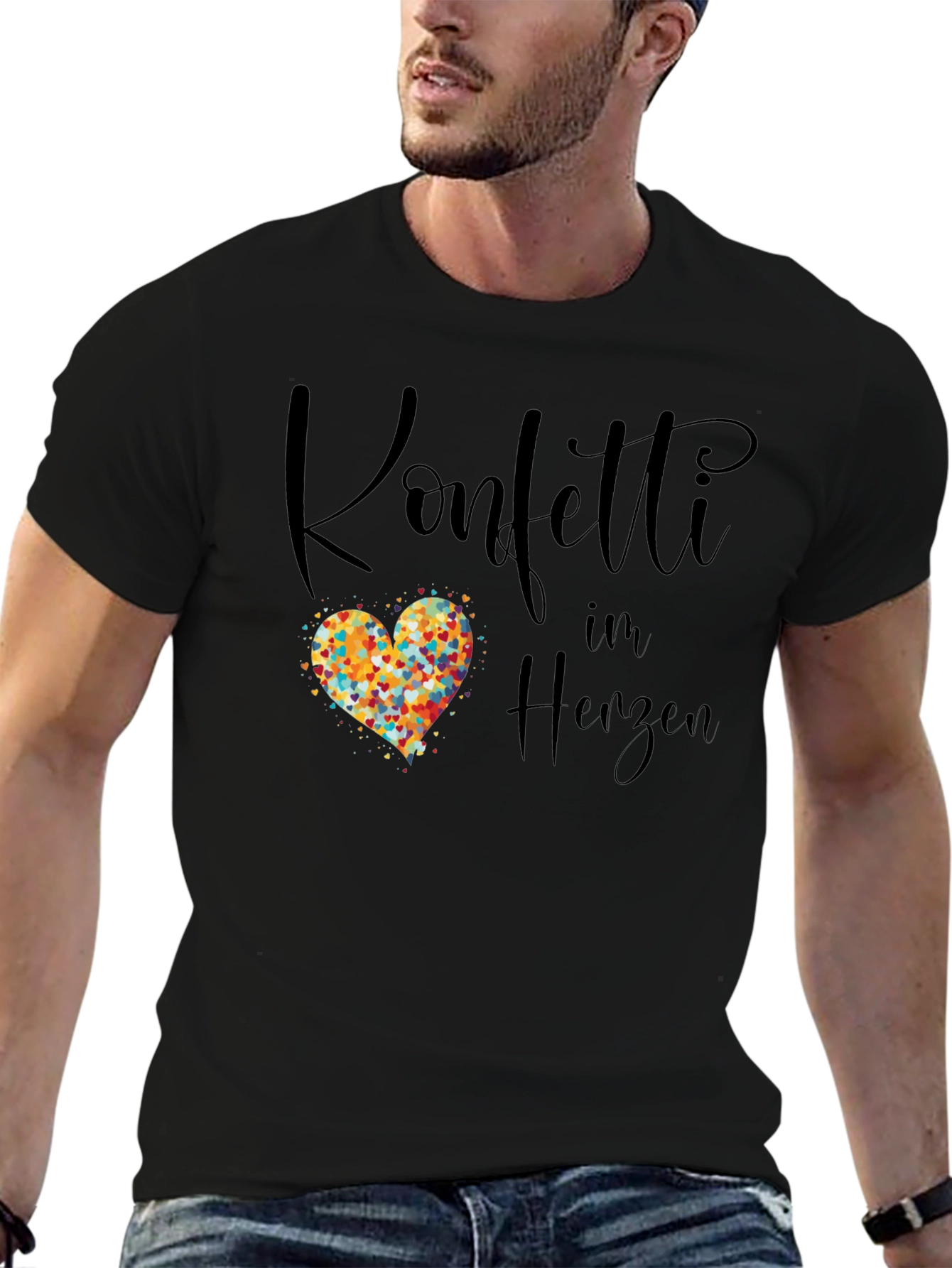Black Konfetti im Herzen Graphic Tee - Black T-Shirt view 6