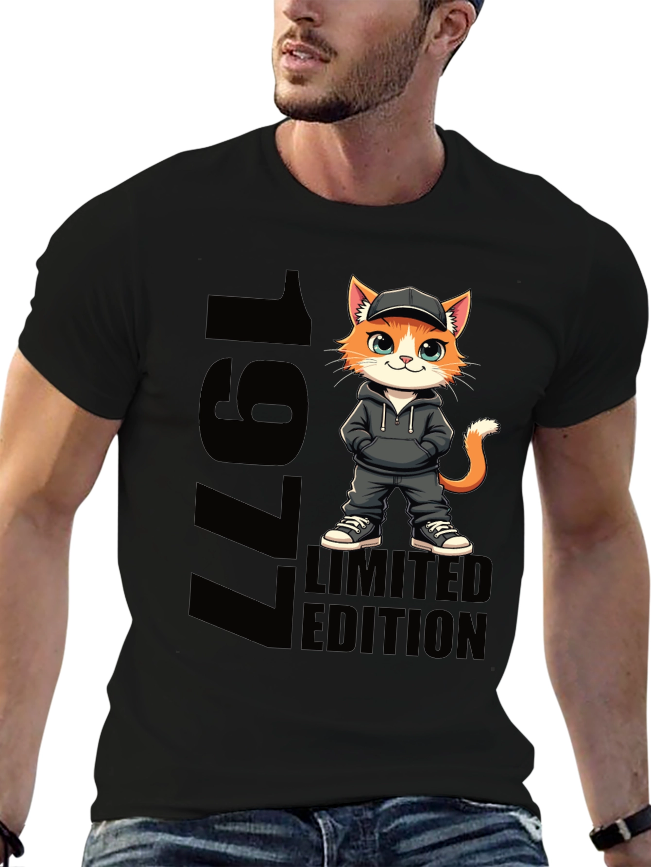 Black Limited Edition 1977 Cat T-Shirt view 6