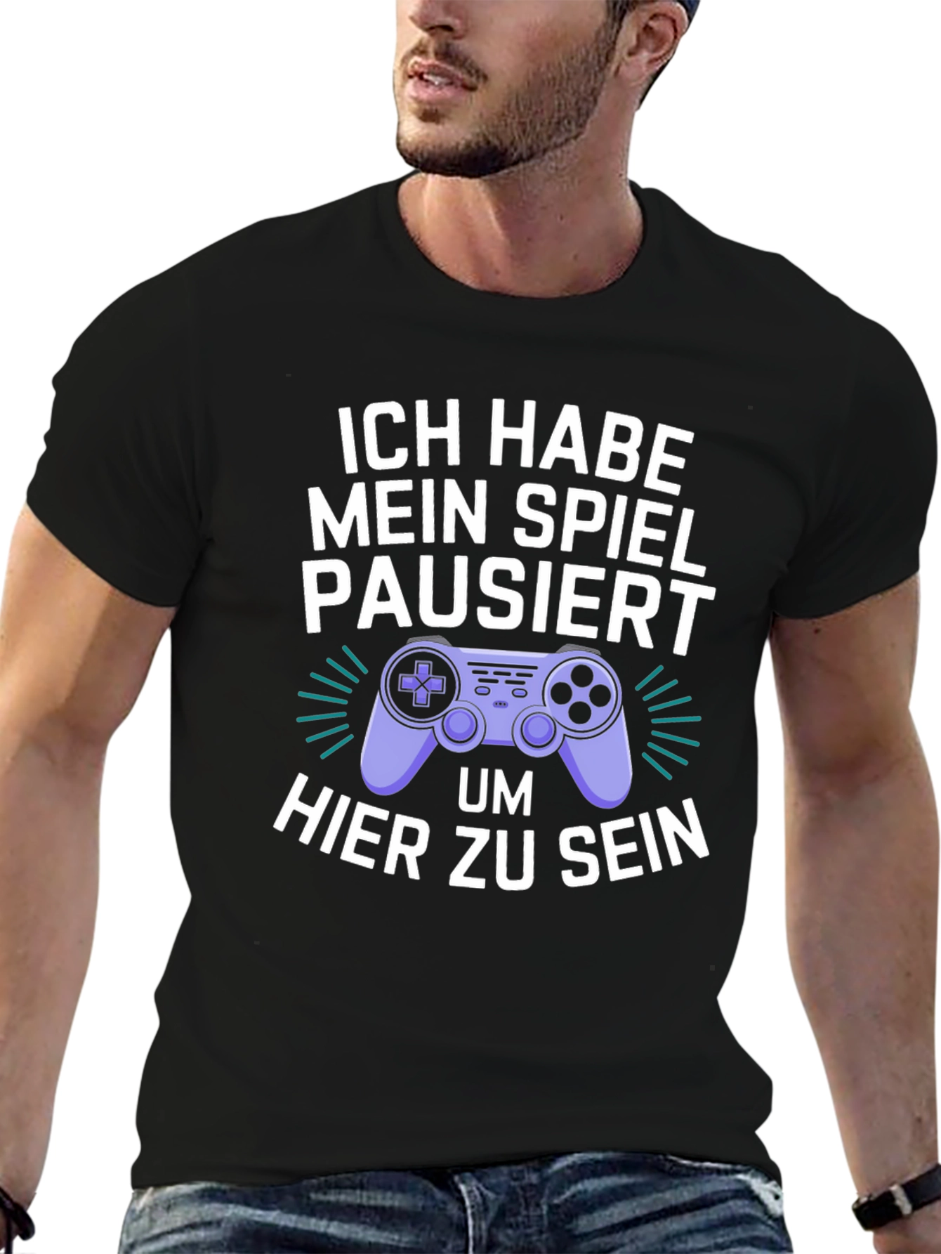 Black Gamer Humor T-Shirt - I Paused My Game view 6