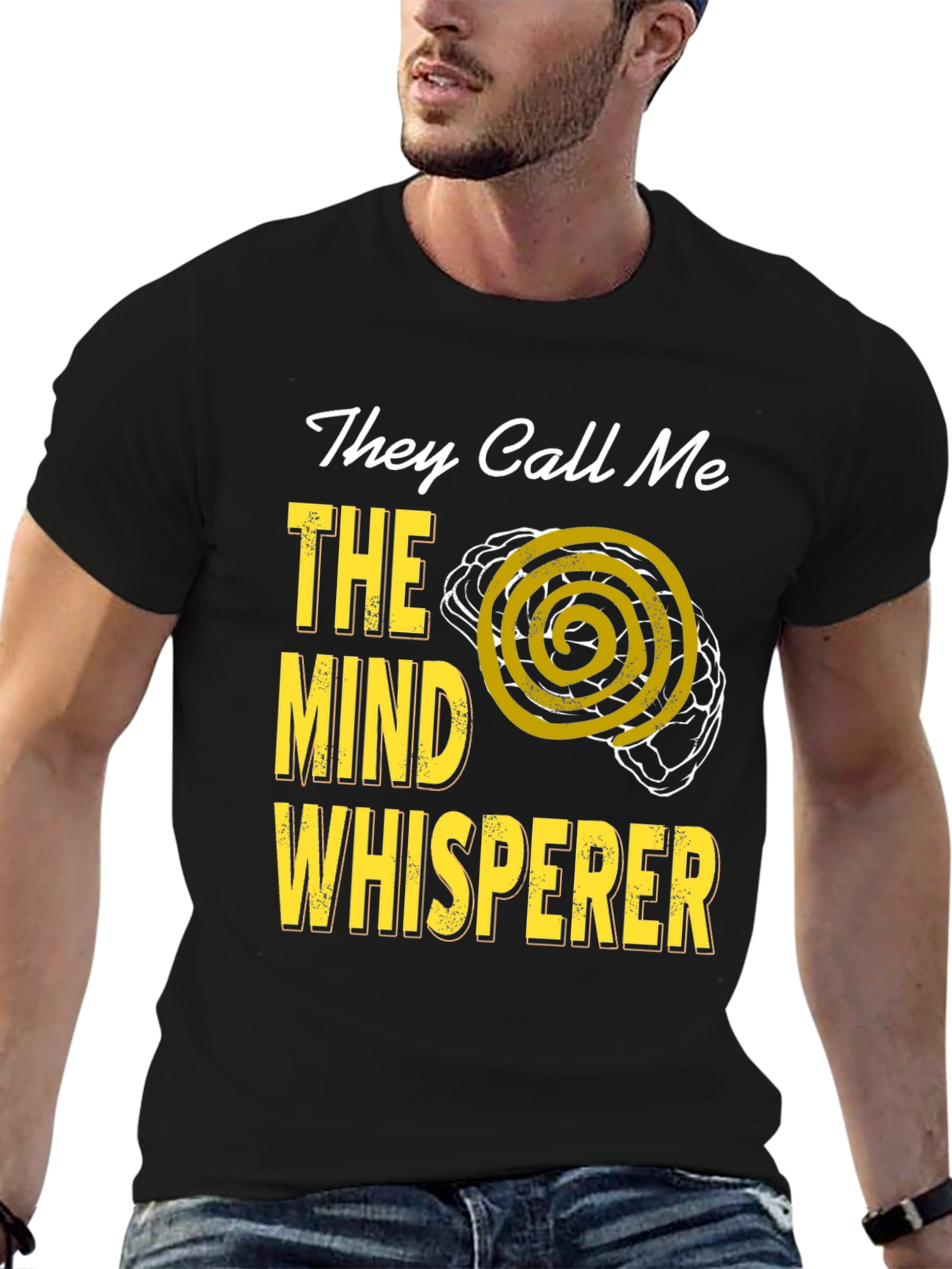 Black Mind Whisperer T-Shirt - Funny Psychology Tee view 6