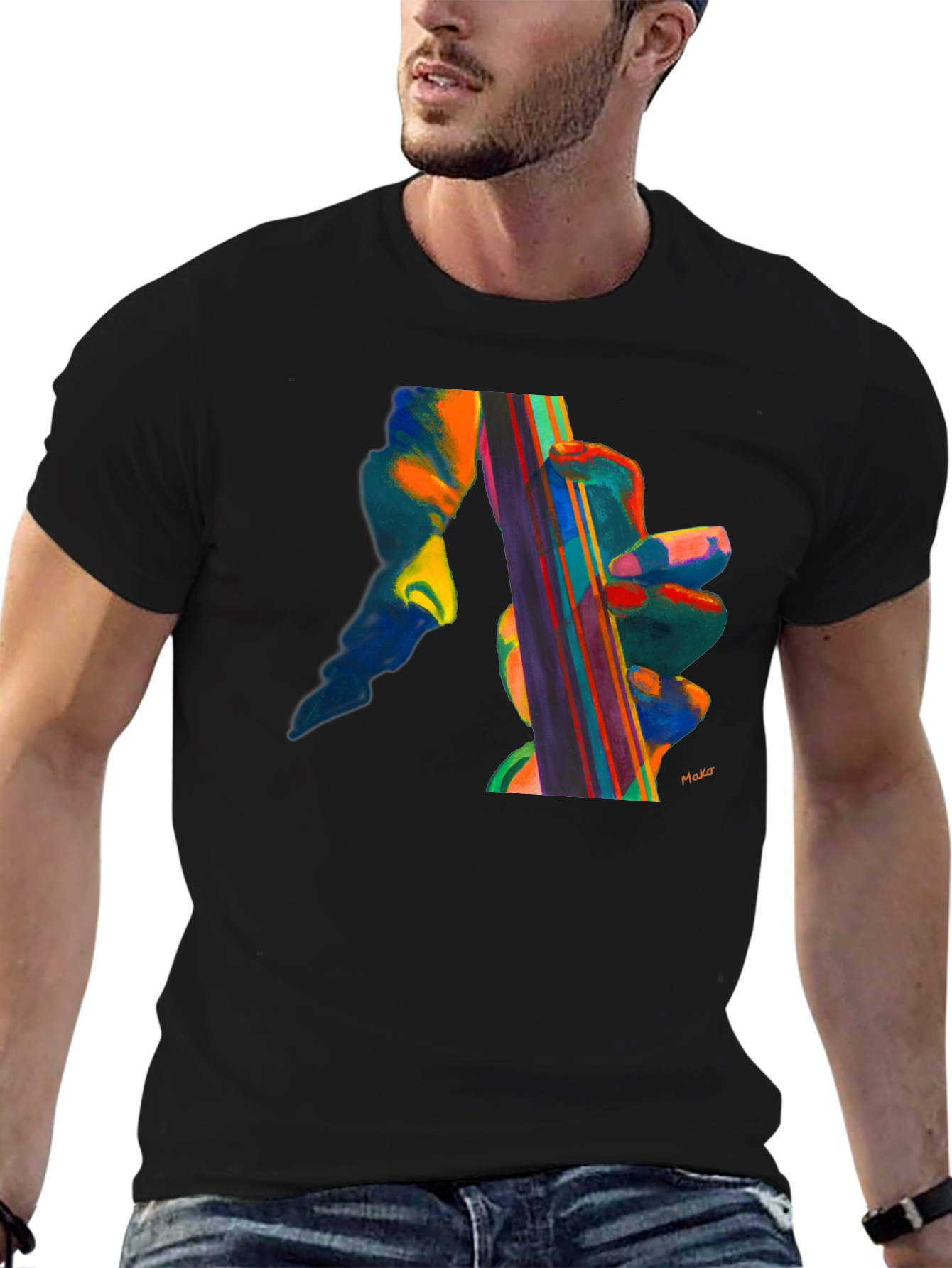 Black Abstract Musical T-Shirt view 6