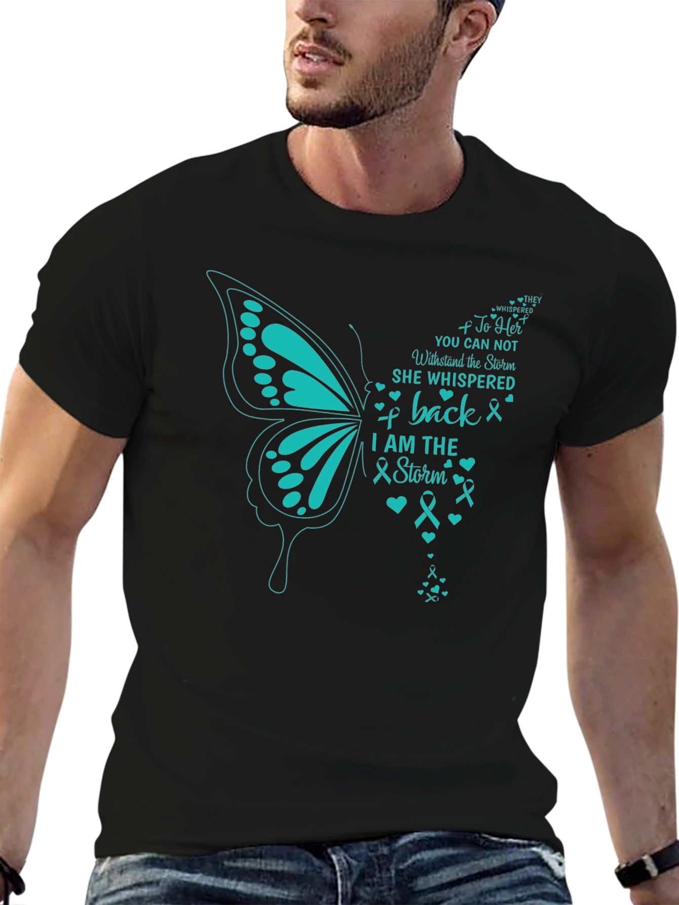 Black I Am The Storm Butterfly T-Shirt view 6