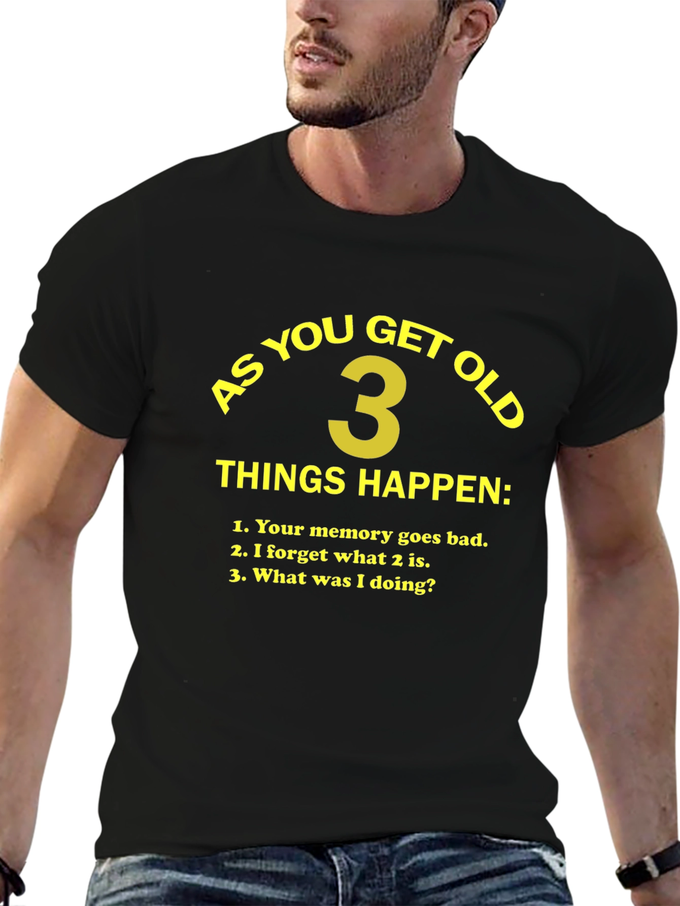 Black Funny "As You Get Old" Graphic T-Shirt view 6