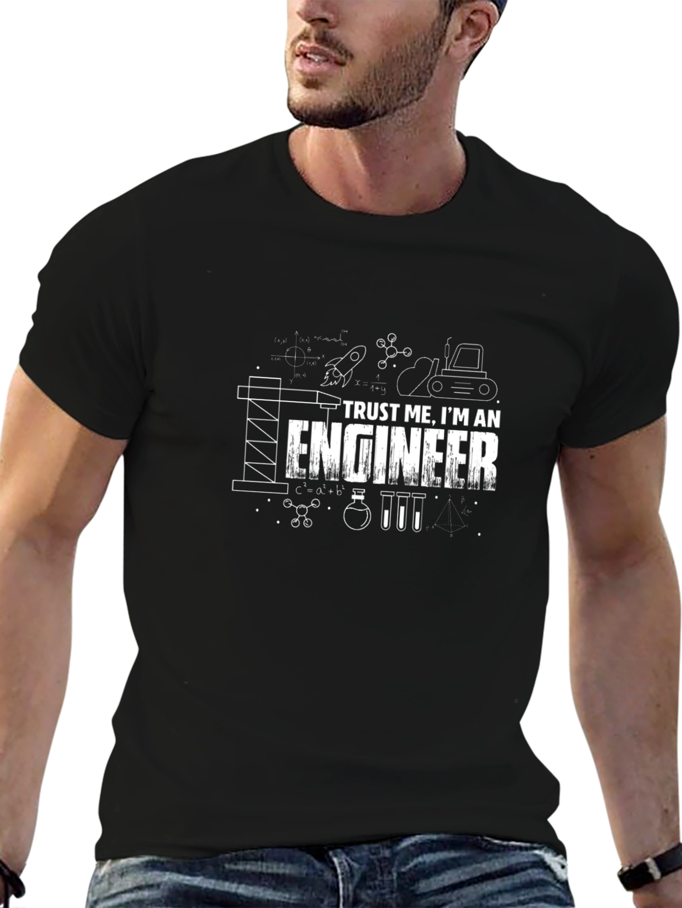Black Trust Me I'm An Engineer T-Shirt view 6