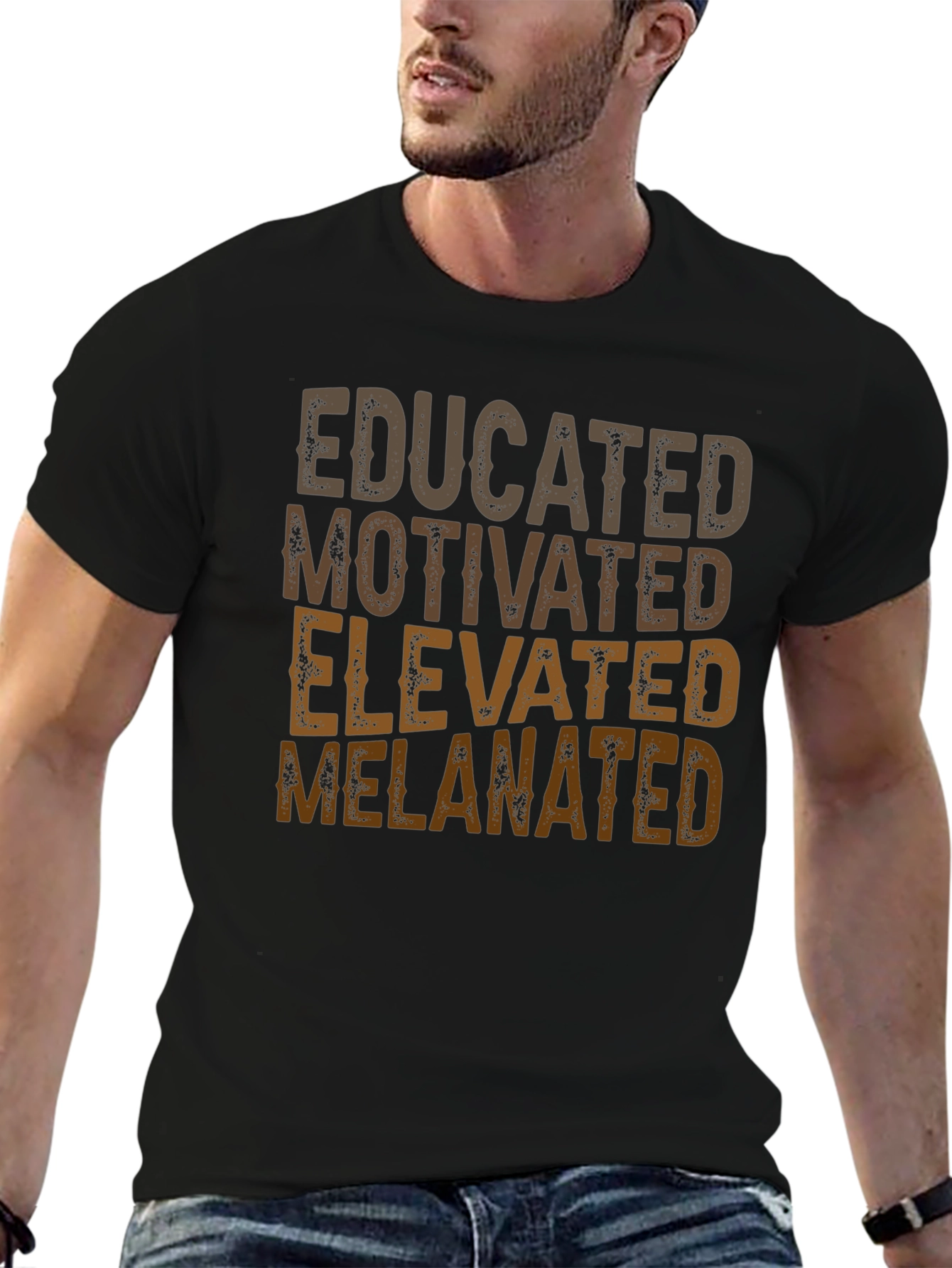 Black Educated Melanated T-Shirt - Positive Affirmation Tee view 6