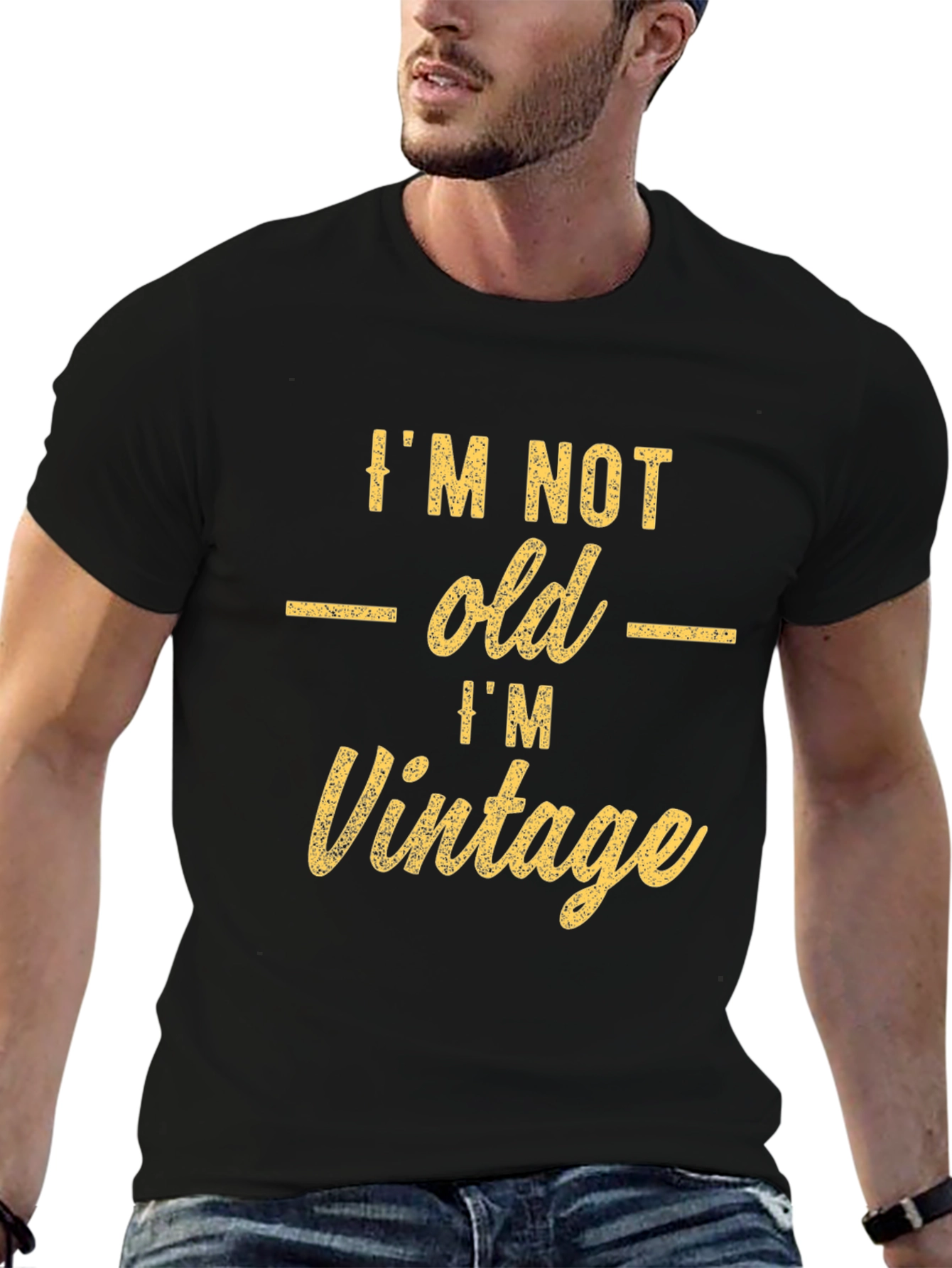Black I'm Not Old I'm Vintage Graphic T-Shirt view 6