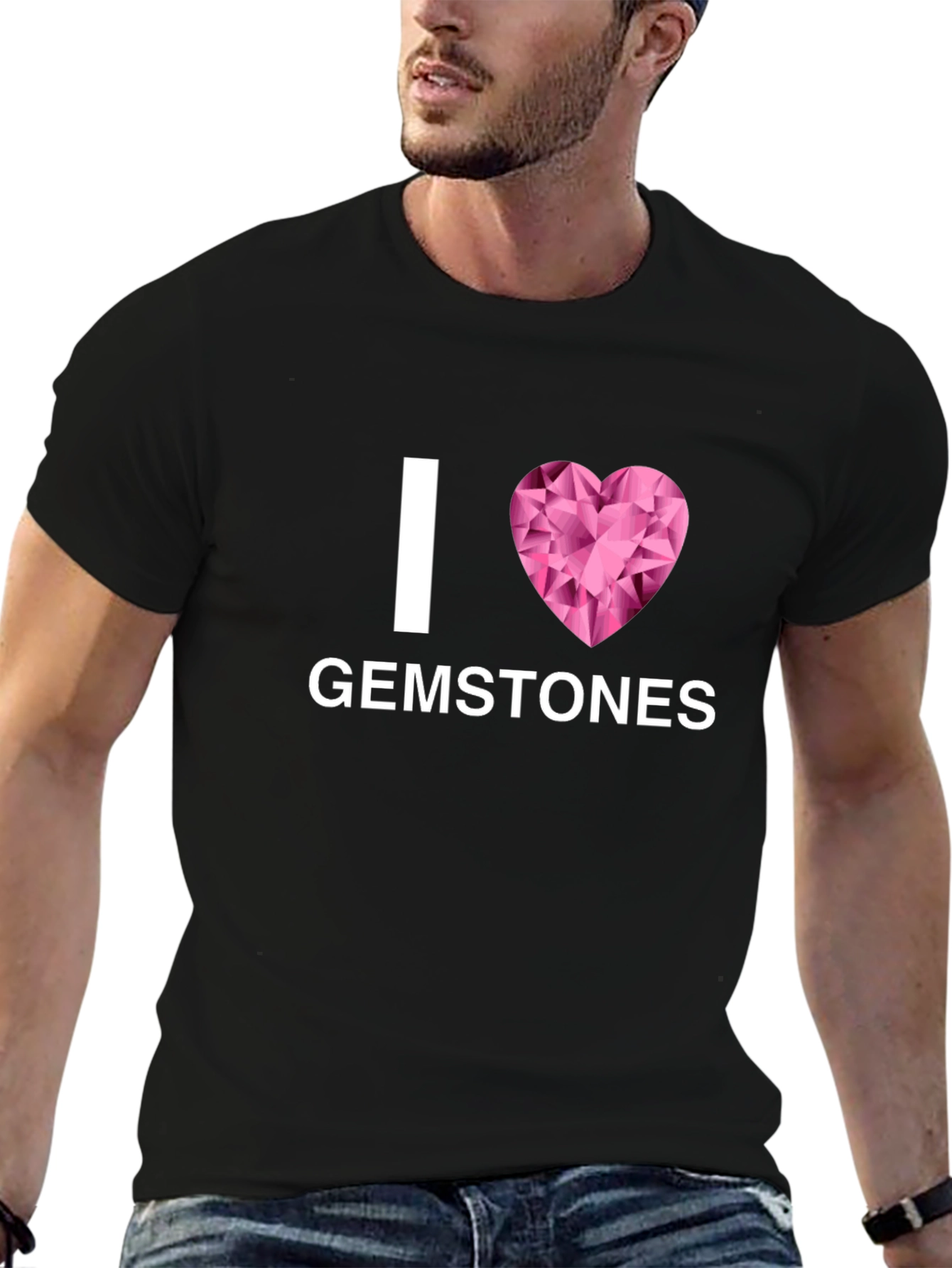 Black I Love Gemstones T-Shirt - Black view 6