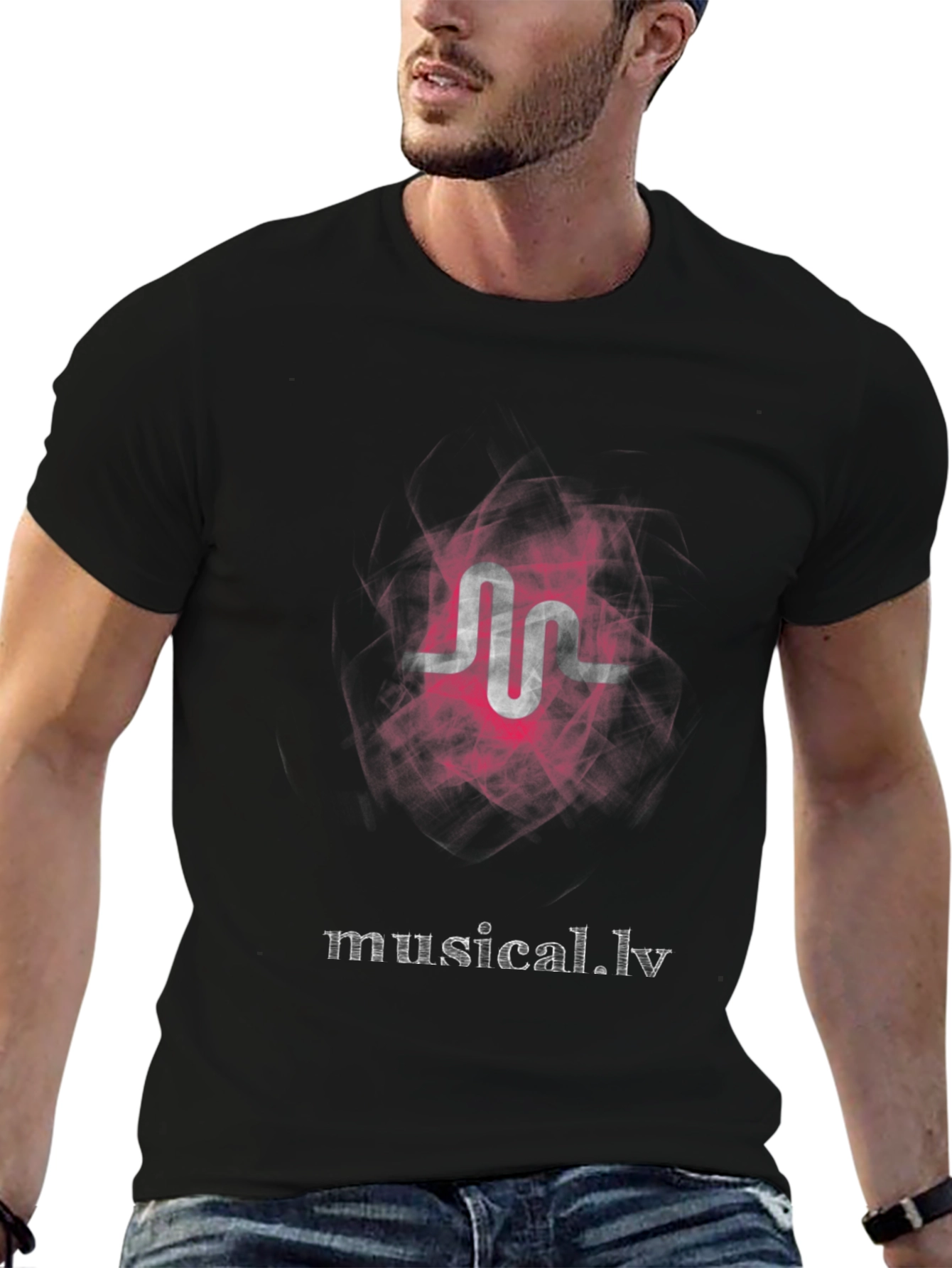 Black Musical.ly Logo Graphic T-Shirt - Trendy Black Tee view 6