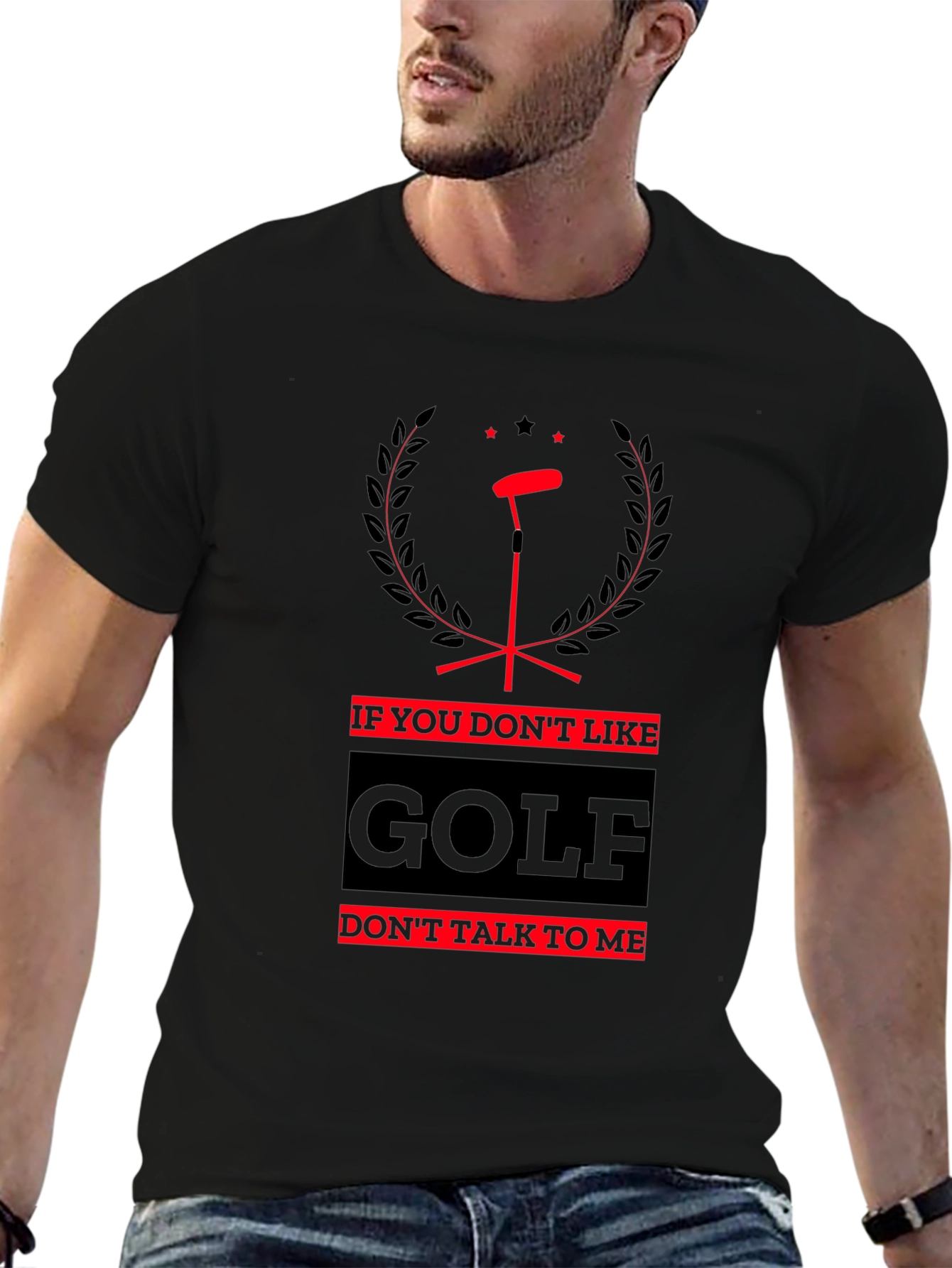 Black Funny Golf T-Shirt - Don't Talk To Me view 6