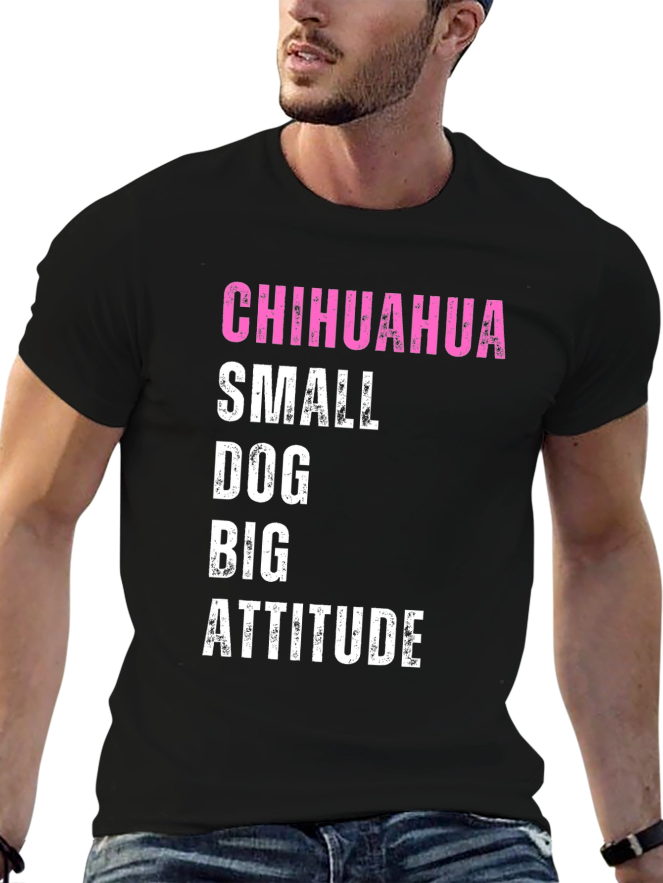 Black Chihuahua Small Dog Big Attitude Graphic Tee view 6