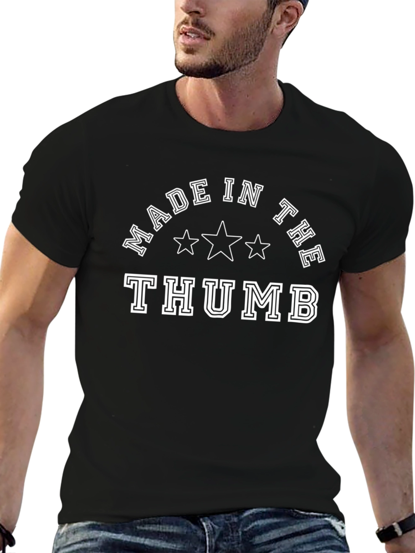 Black Made in the Thumb Novelty T-Shirt view 6