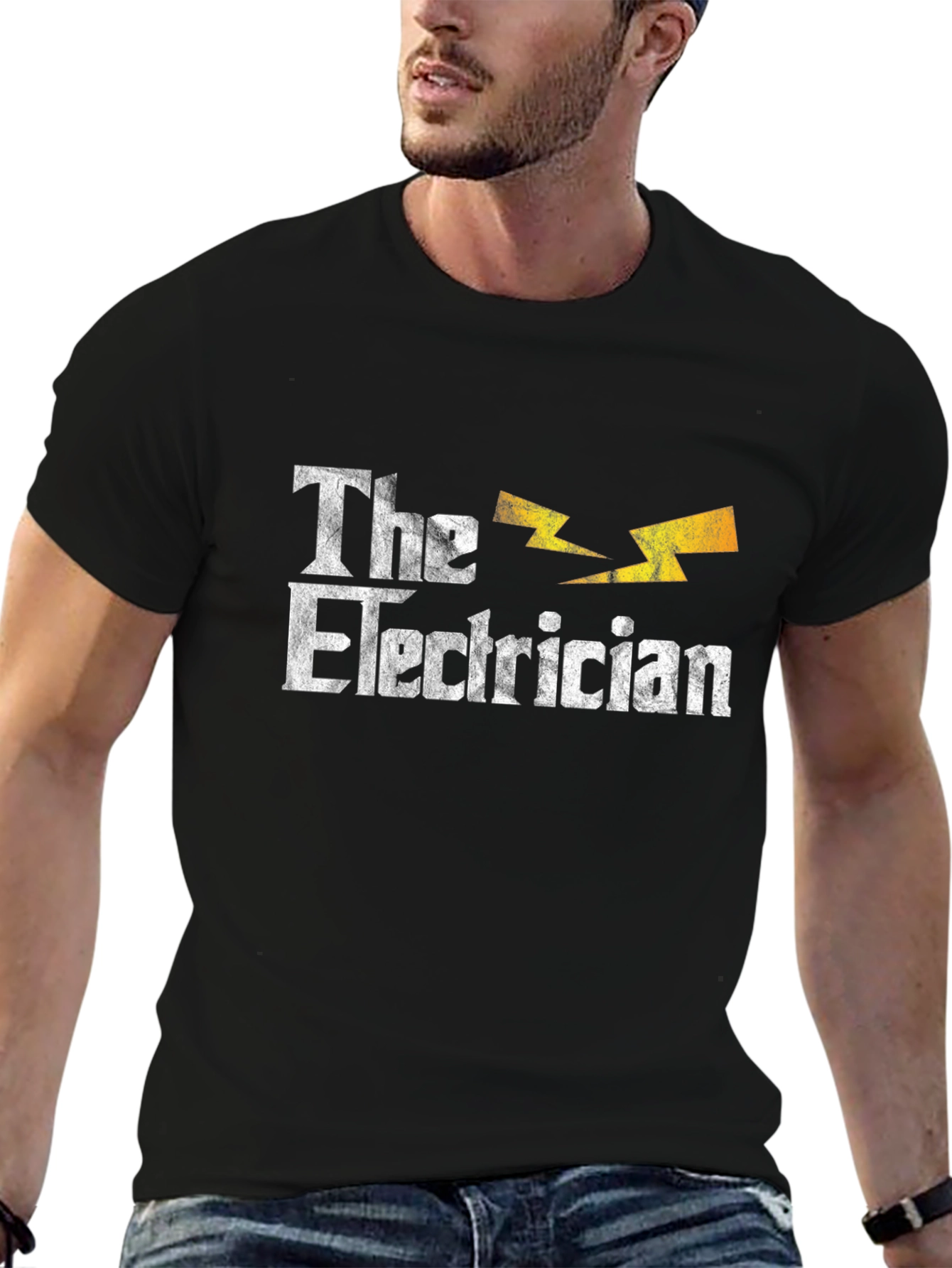 Black The Electrician T-Shirt - Novelty Gift Tee view 6