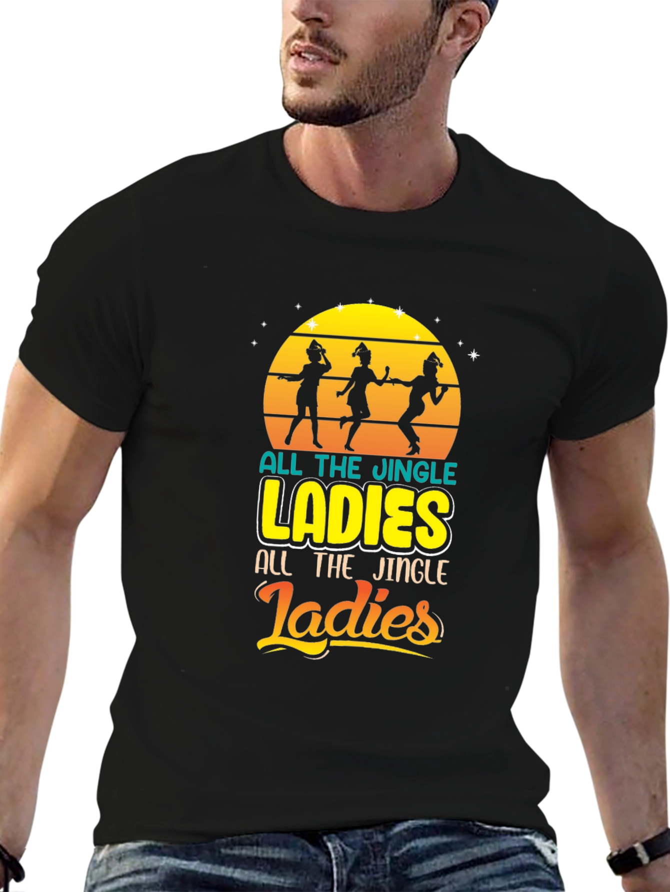Black Jingle Ladies Graphic Tee view 6