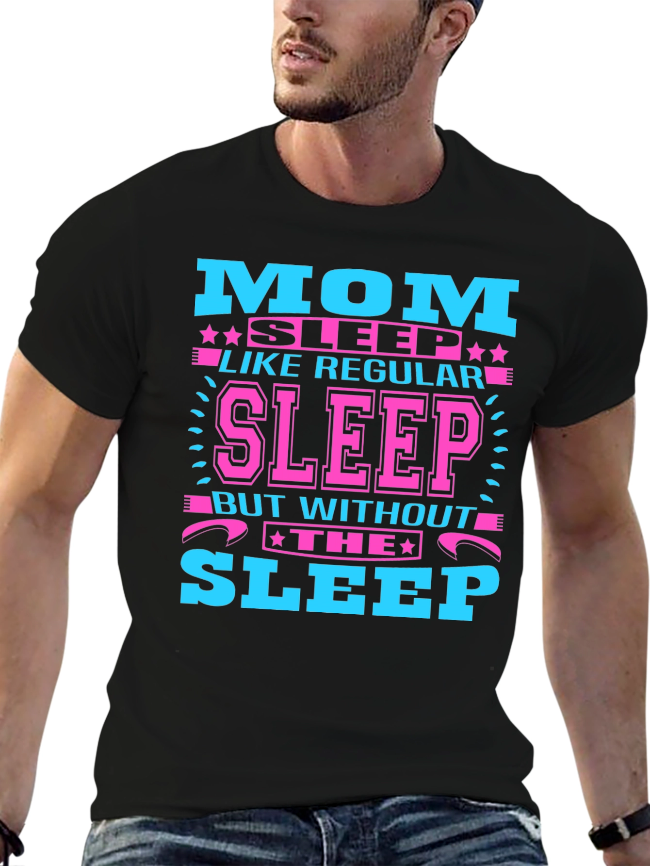 Black Mom No Sleep Graphic Tee view 6